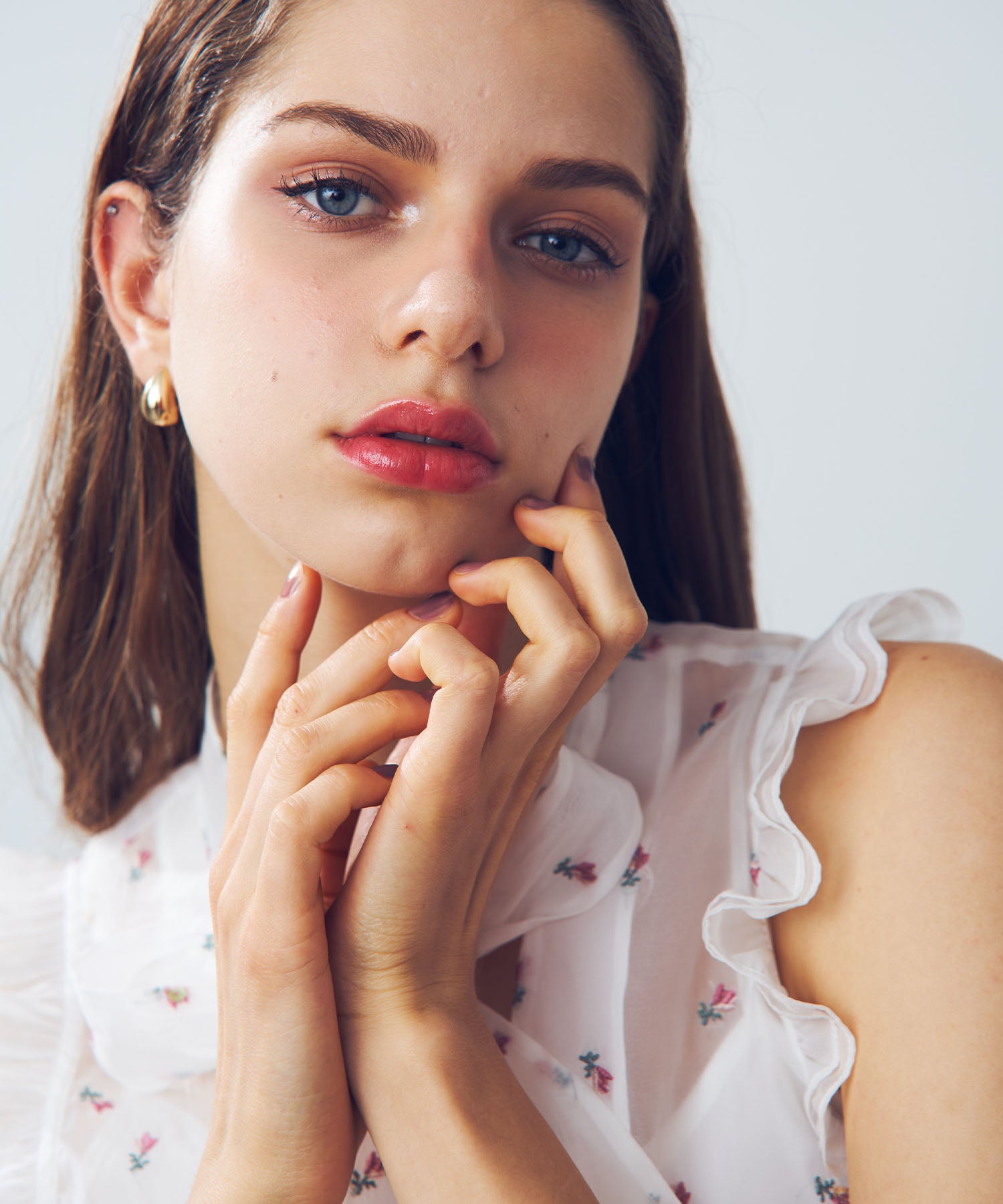 【預訂】迷你亮片花朵襯衫