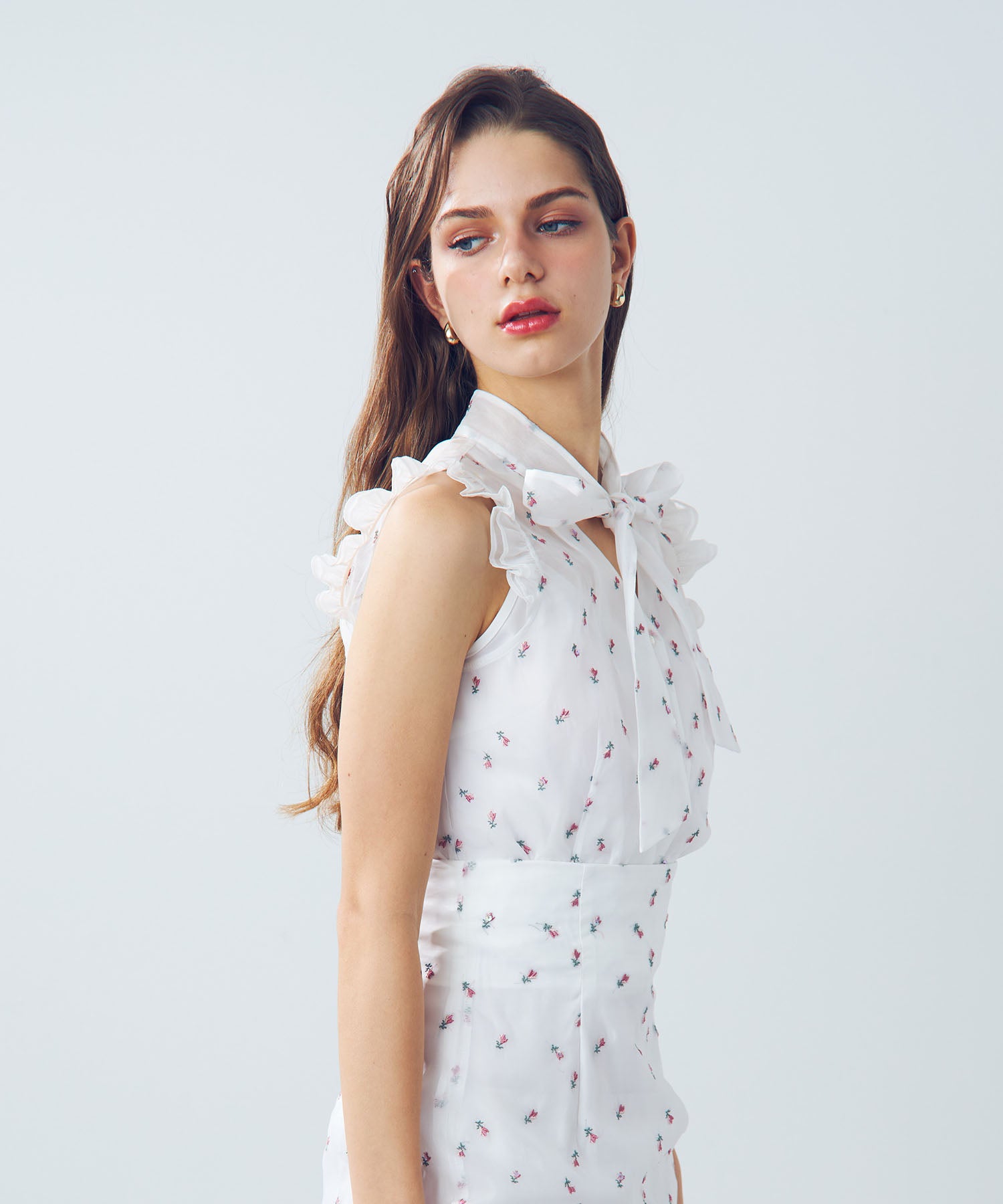 【預訂】迷你亮片花朵襯衫