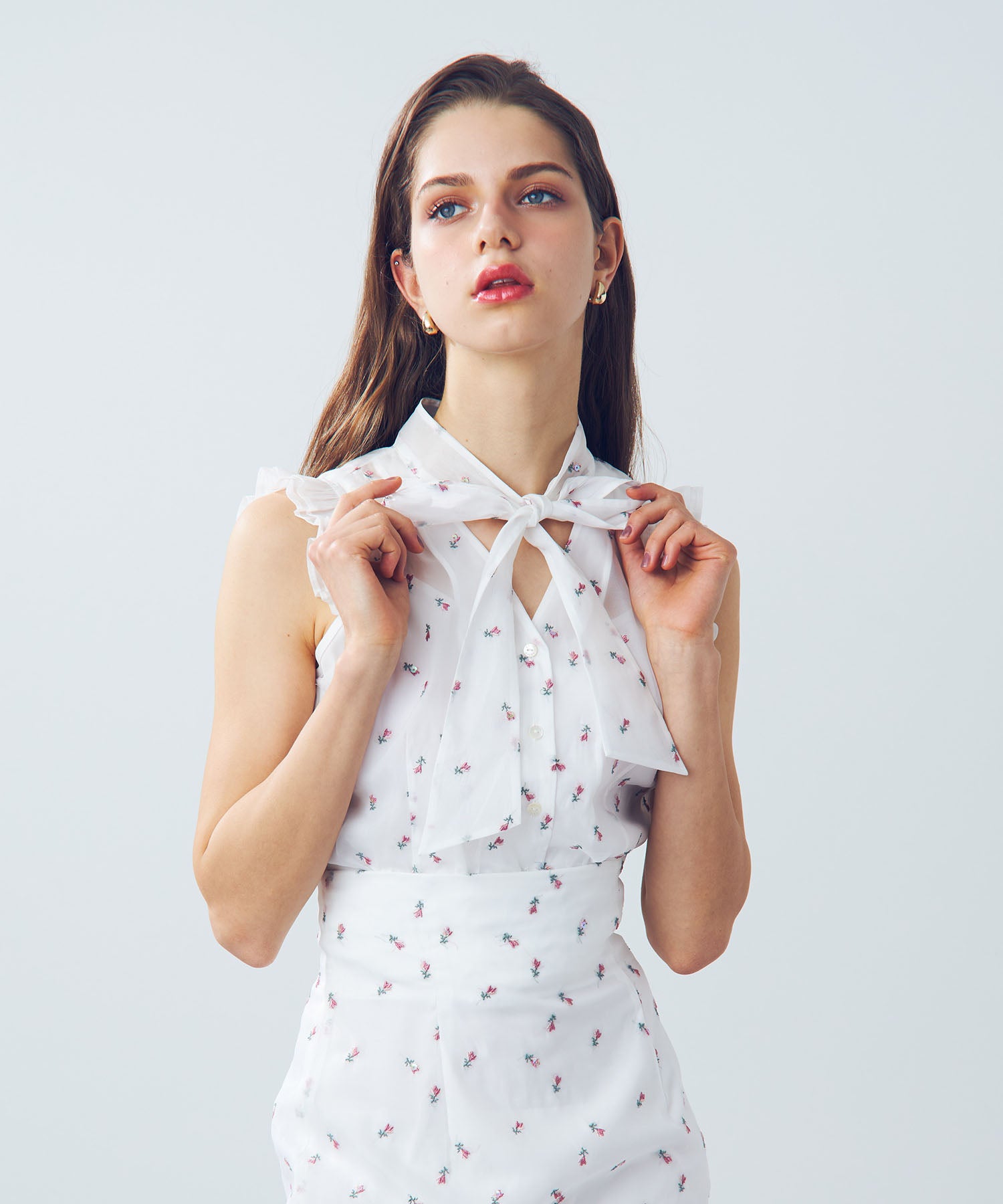 【預訂】迷你亮片花朵襯衫