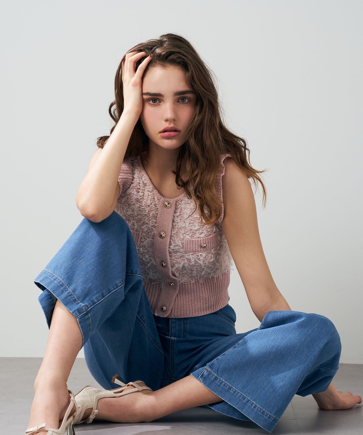 【預訂】絲帶流蘇荷葉邊針織