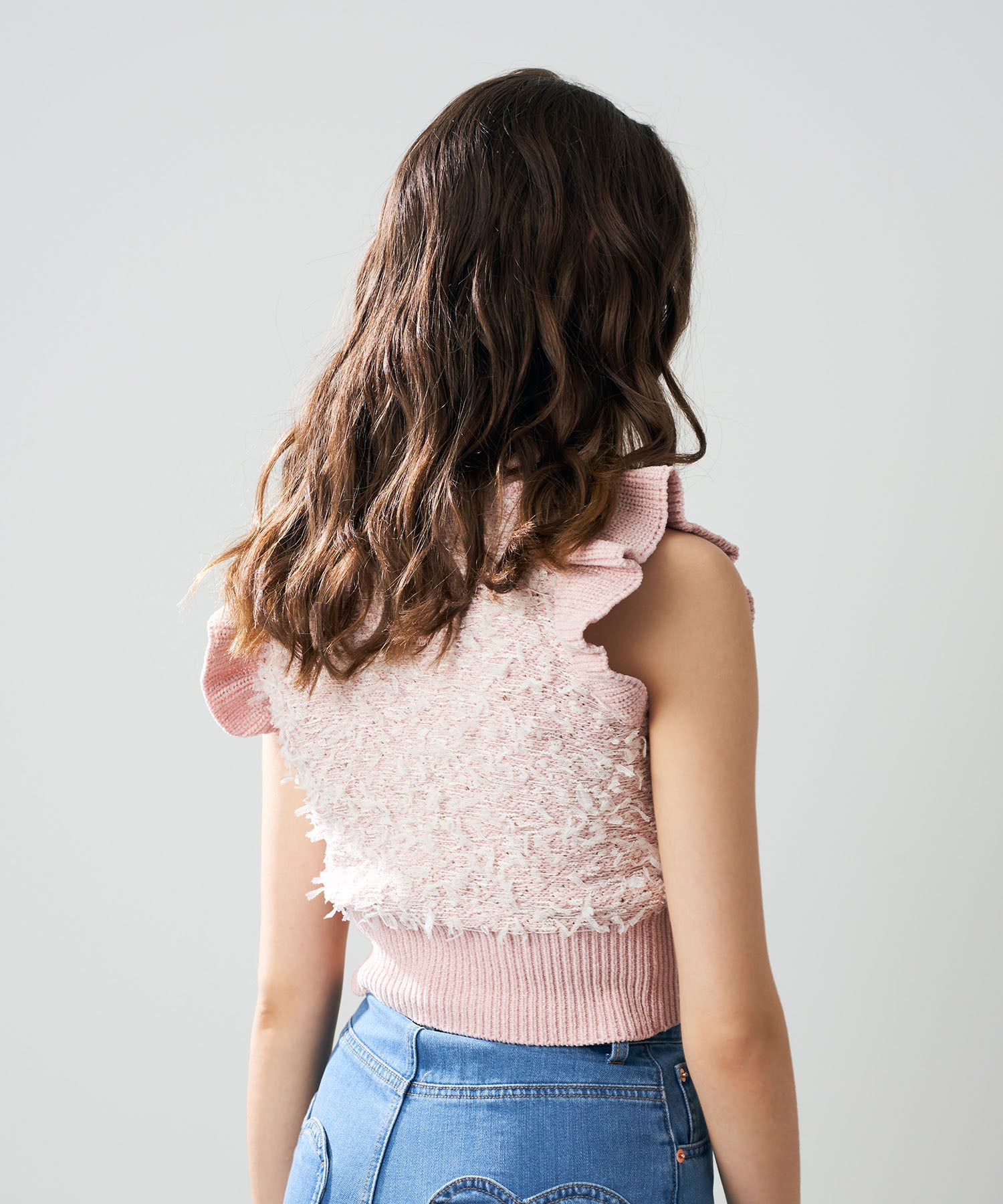 【預訂】絲帶流蘇荷葉邊針織