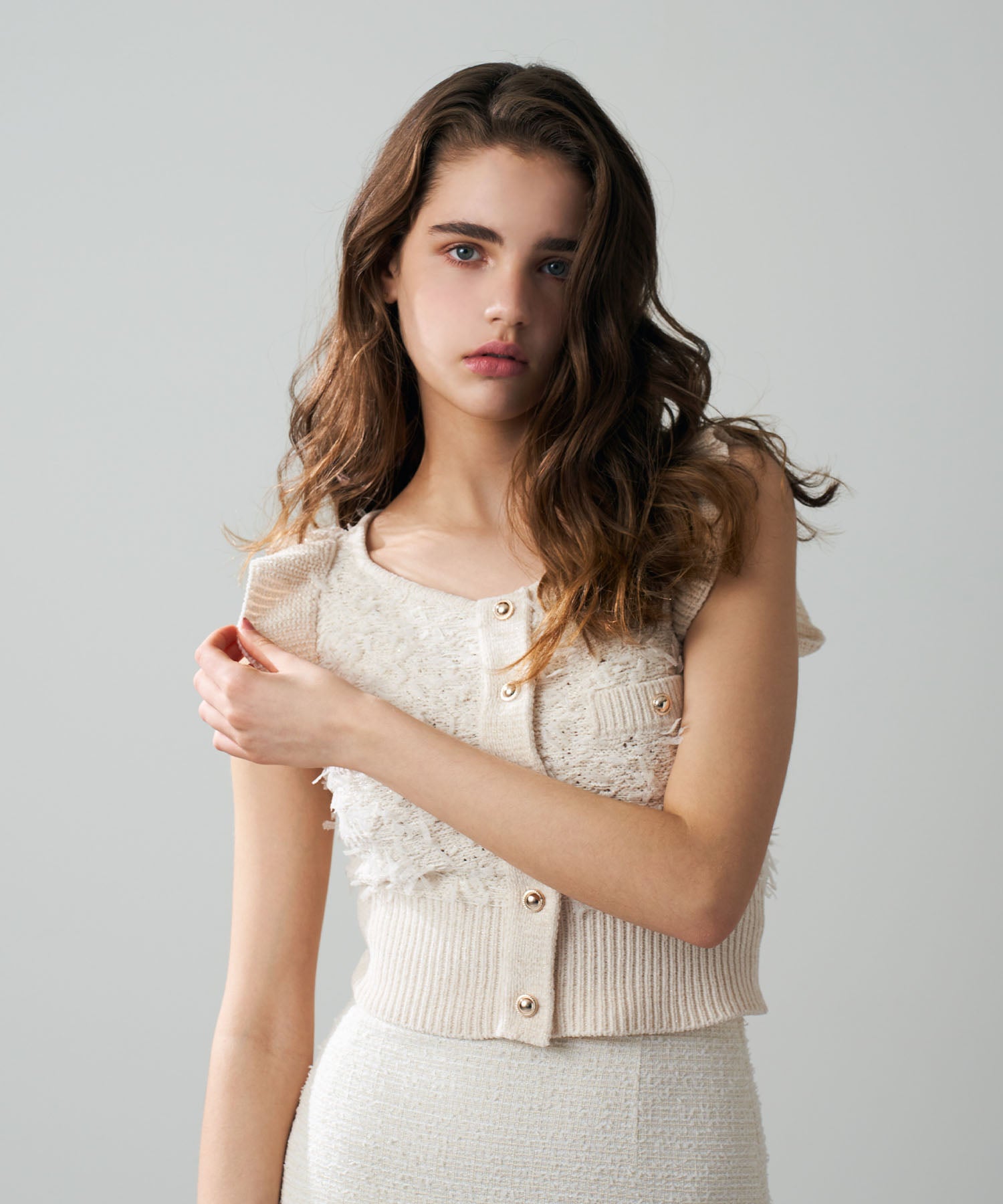 【預訂】絲帶流蘇荷葉邊針織