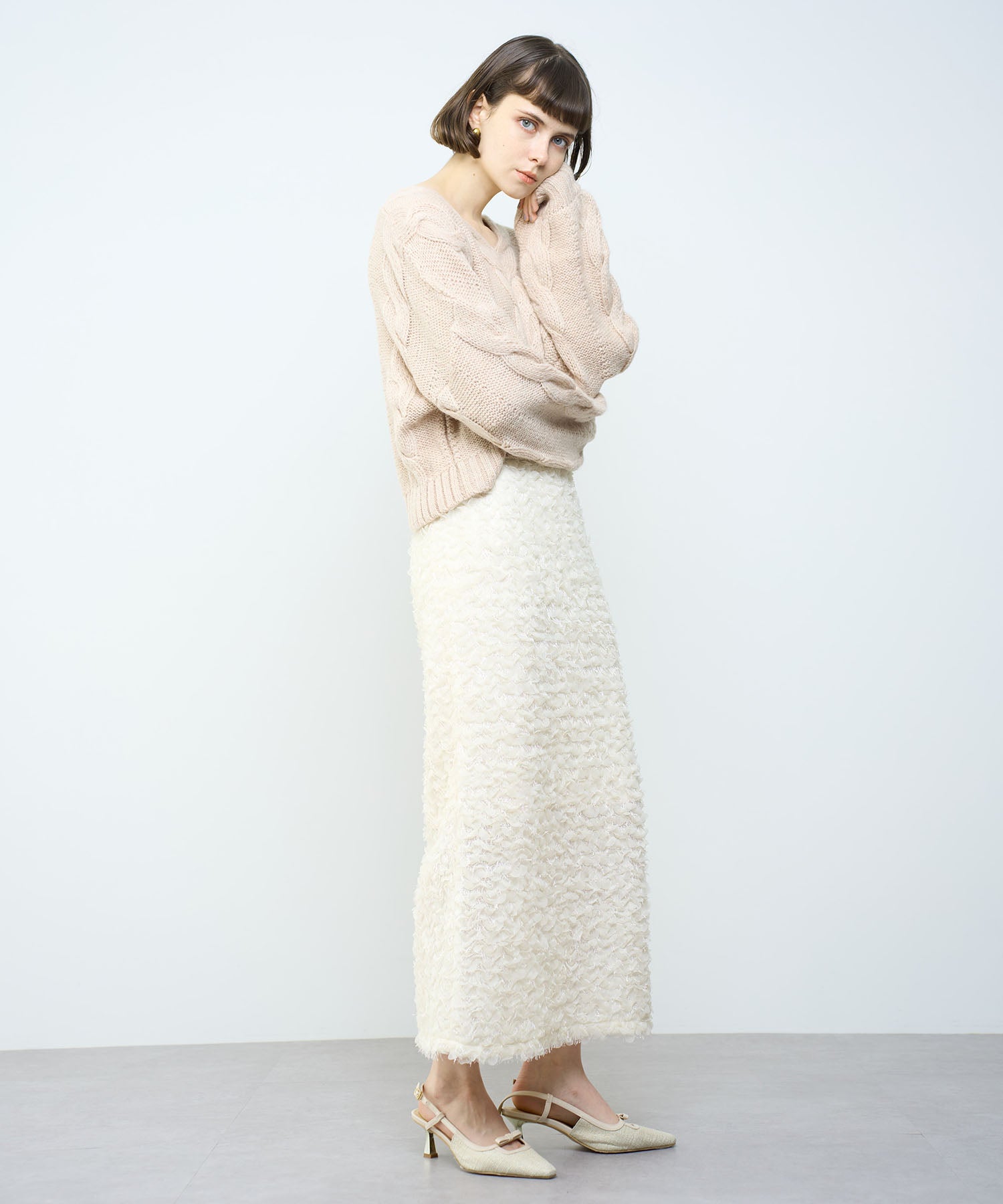 刺繡蕾絲半身裙