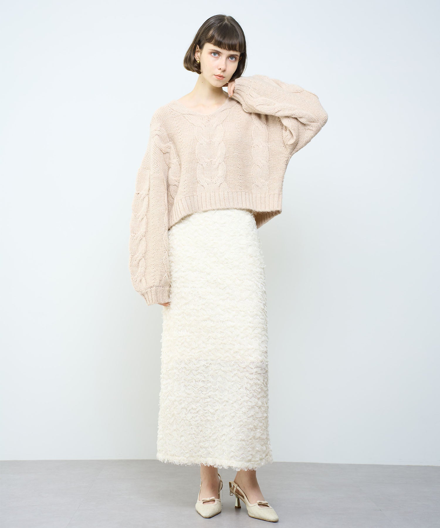 刺繡蕾絲半身裙