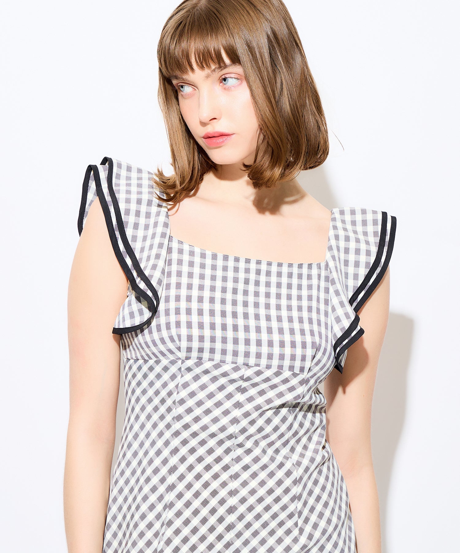 Frill shoulder dress