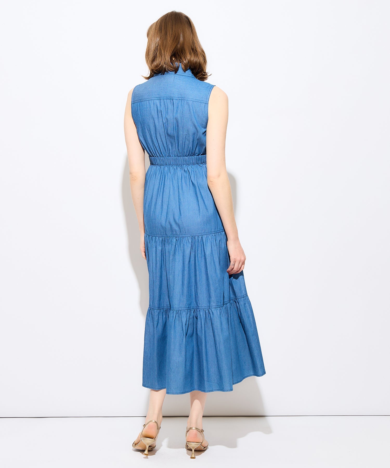 牛仔疊層連身裙