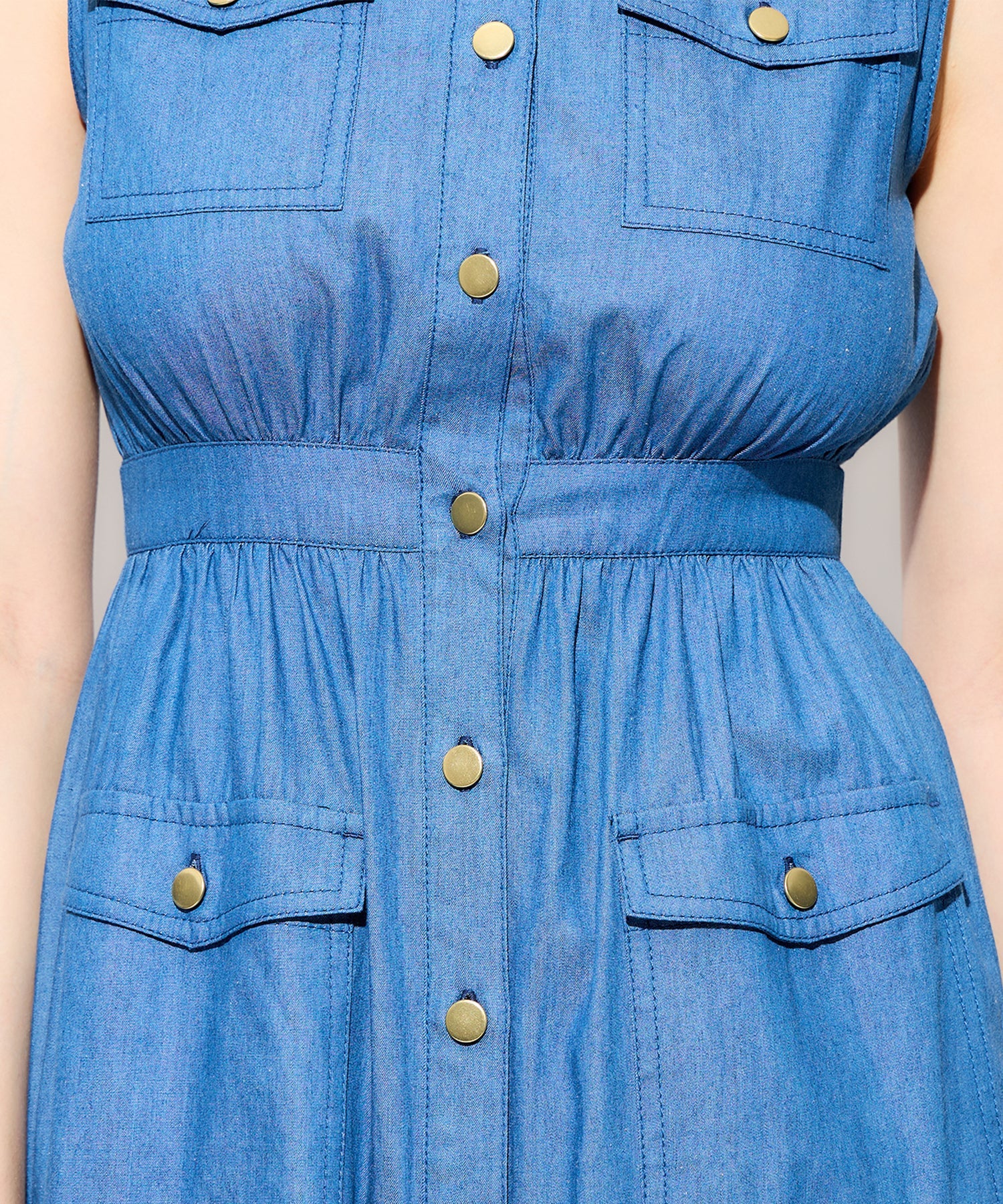 牛仔疊層連身裙