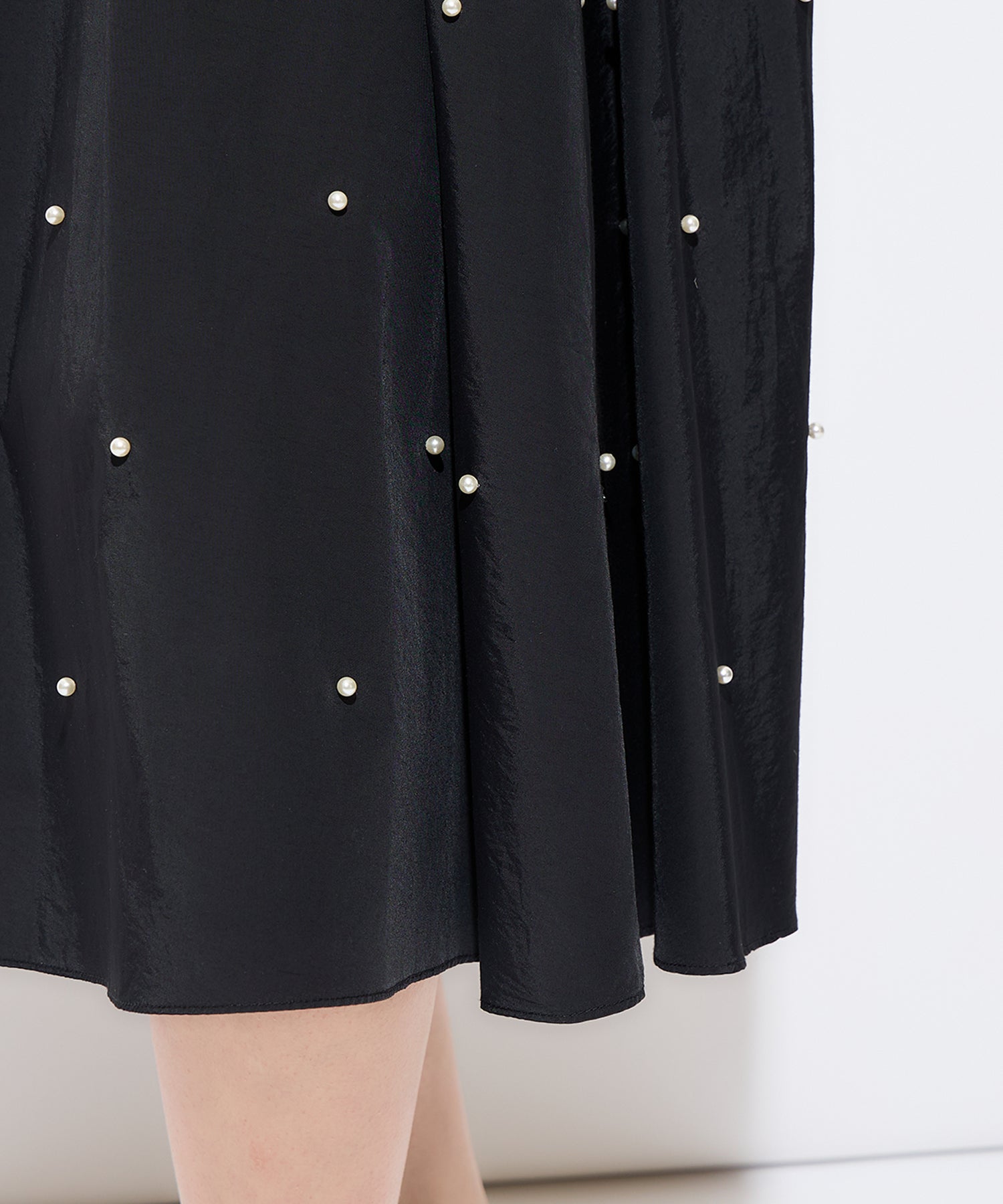 珍珠褶皺半身裙