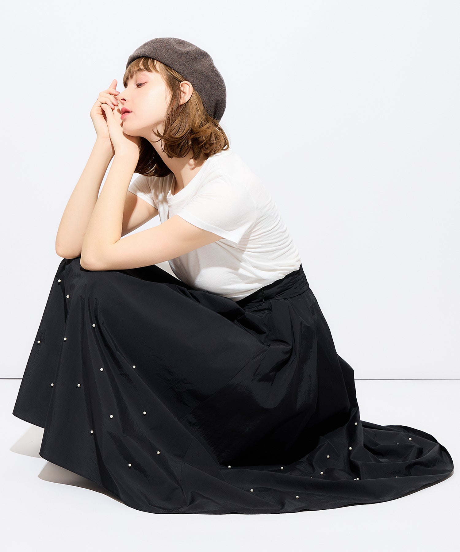 Pearl gathered skirt