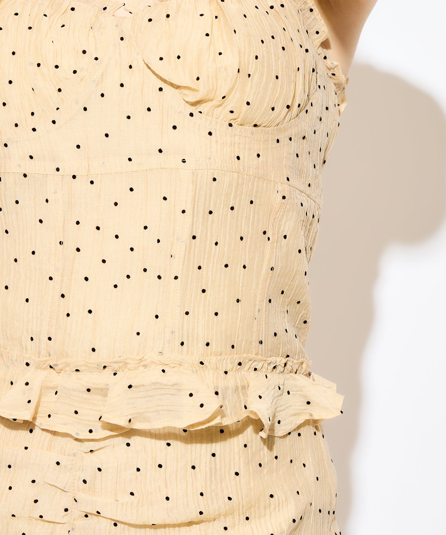 植絨圓點緊身胸衣