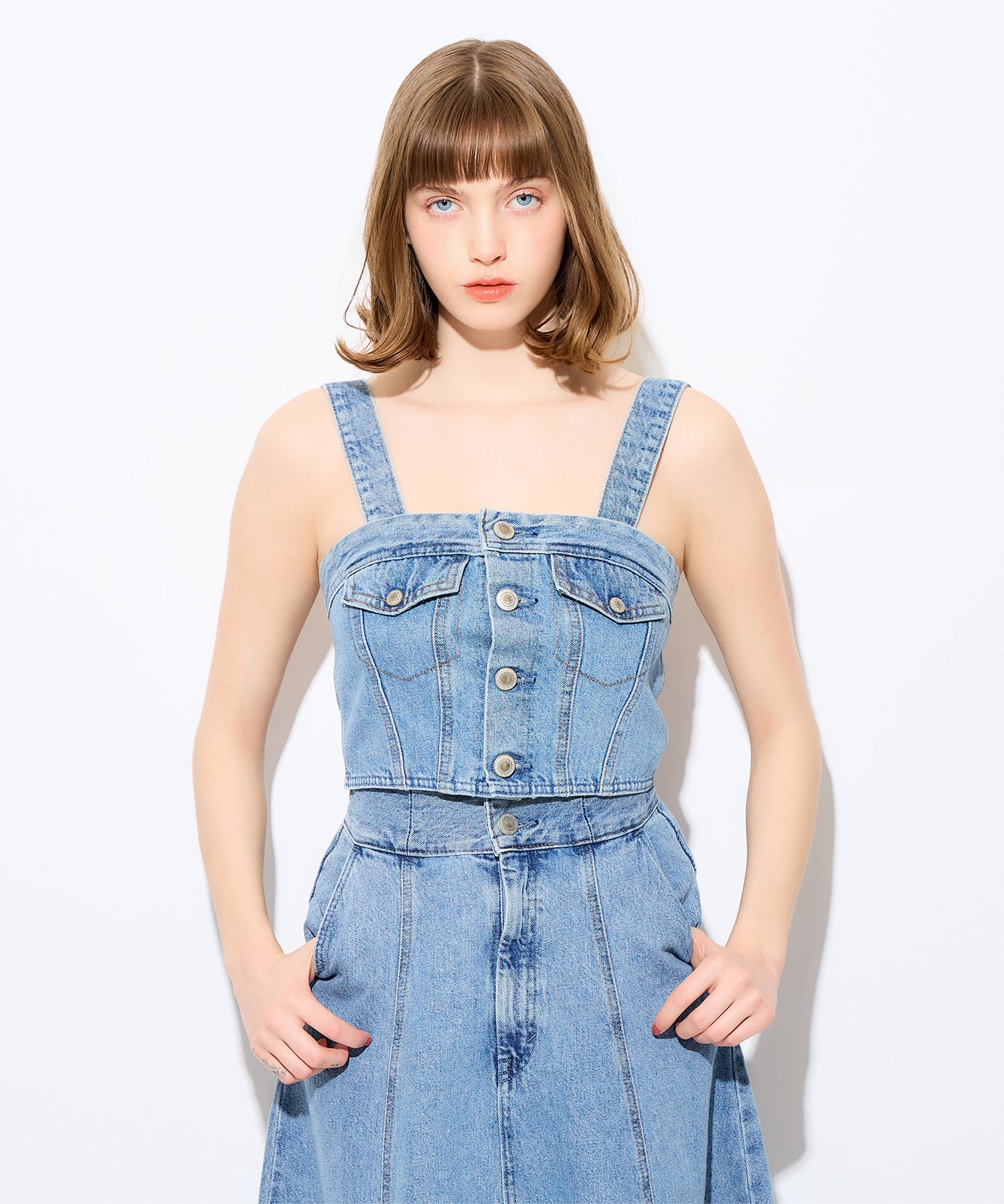 DENIM BUSTIER
