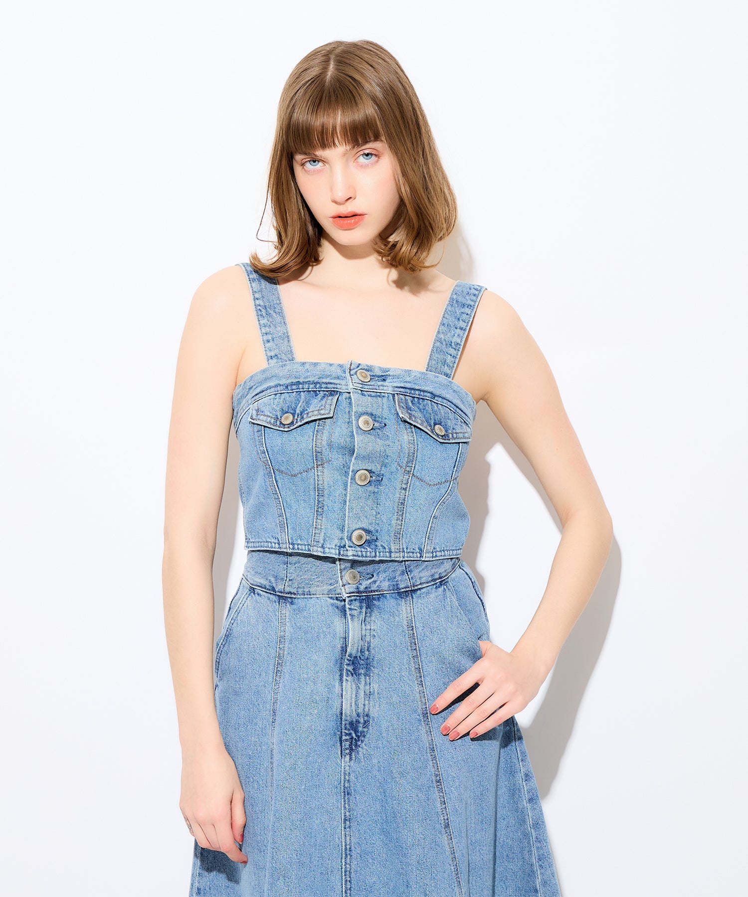 DENIM BUSTIER