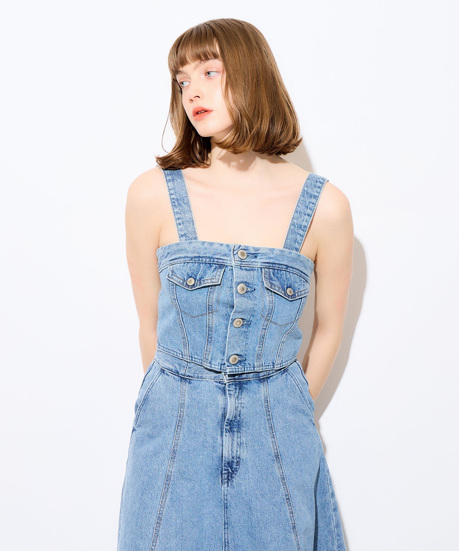 DENIM BUSTIER