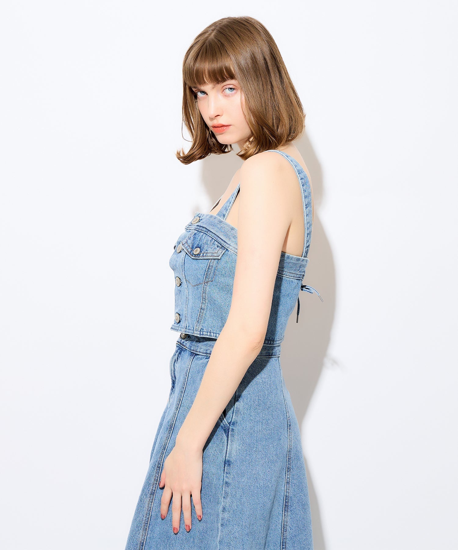 DENIM BUSTIER