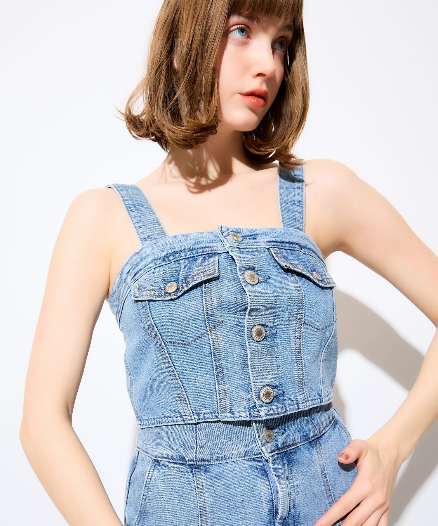 DENIM BUSTIER