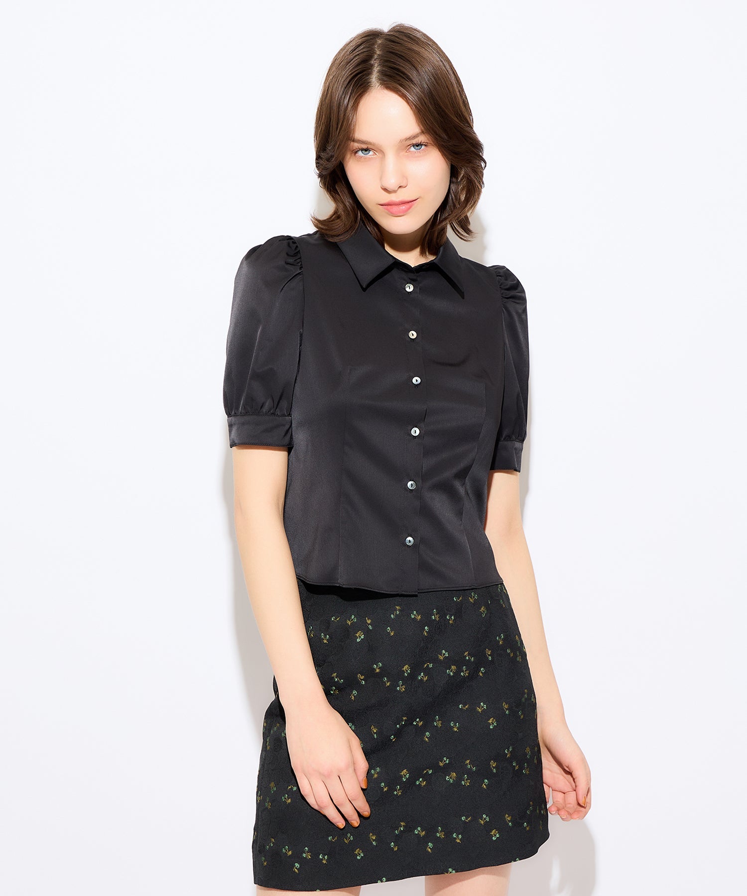 荷葉邊緊身胸衣套裝女衫