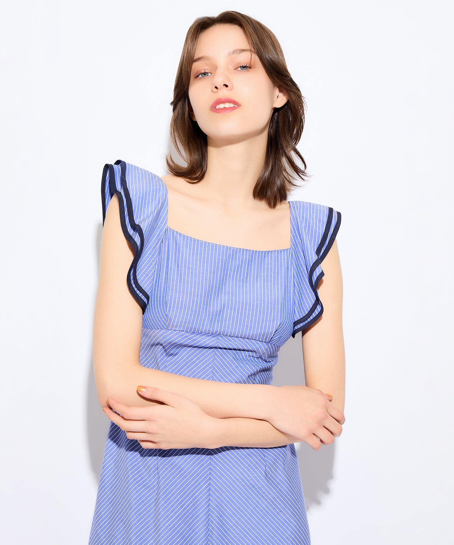 Frill shoulder dress
