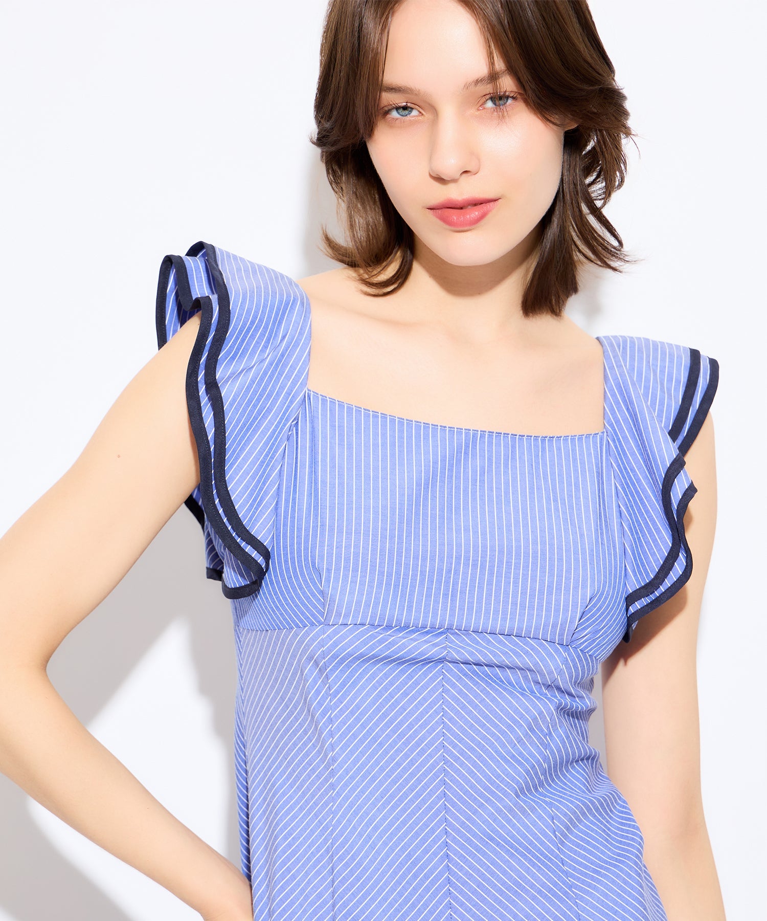 Frill shoulder dress