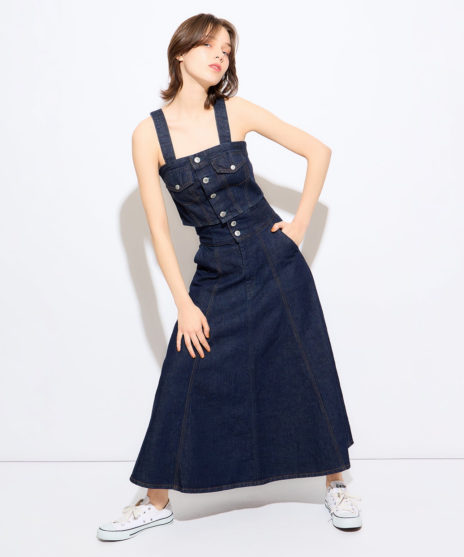 DENIM BUSTIER