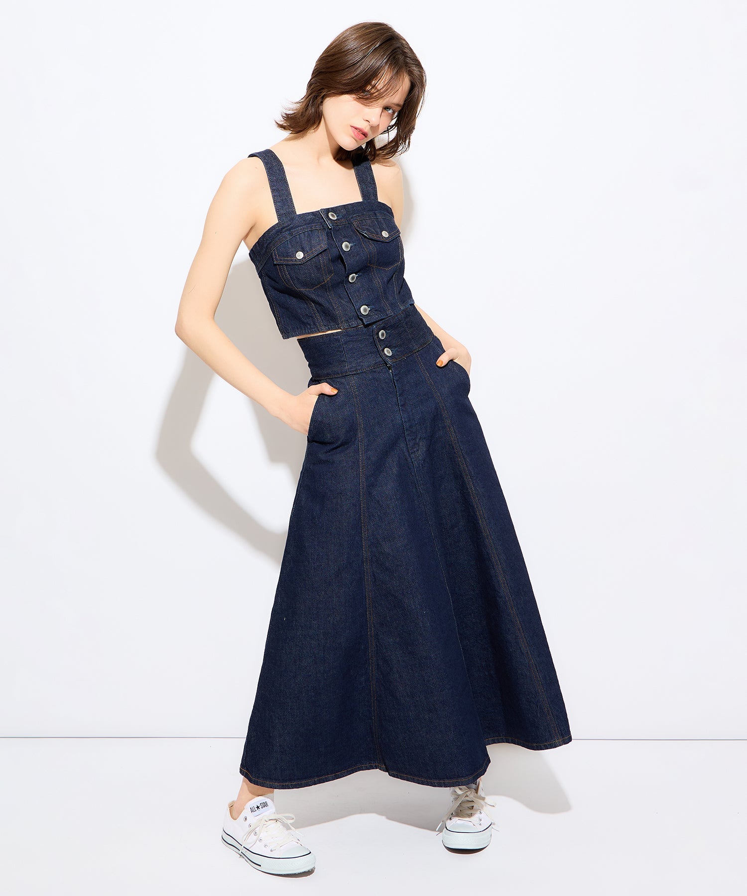 DENIM BUSTIER