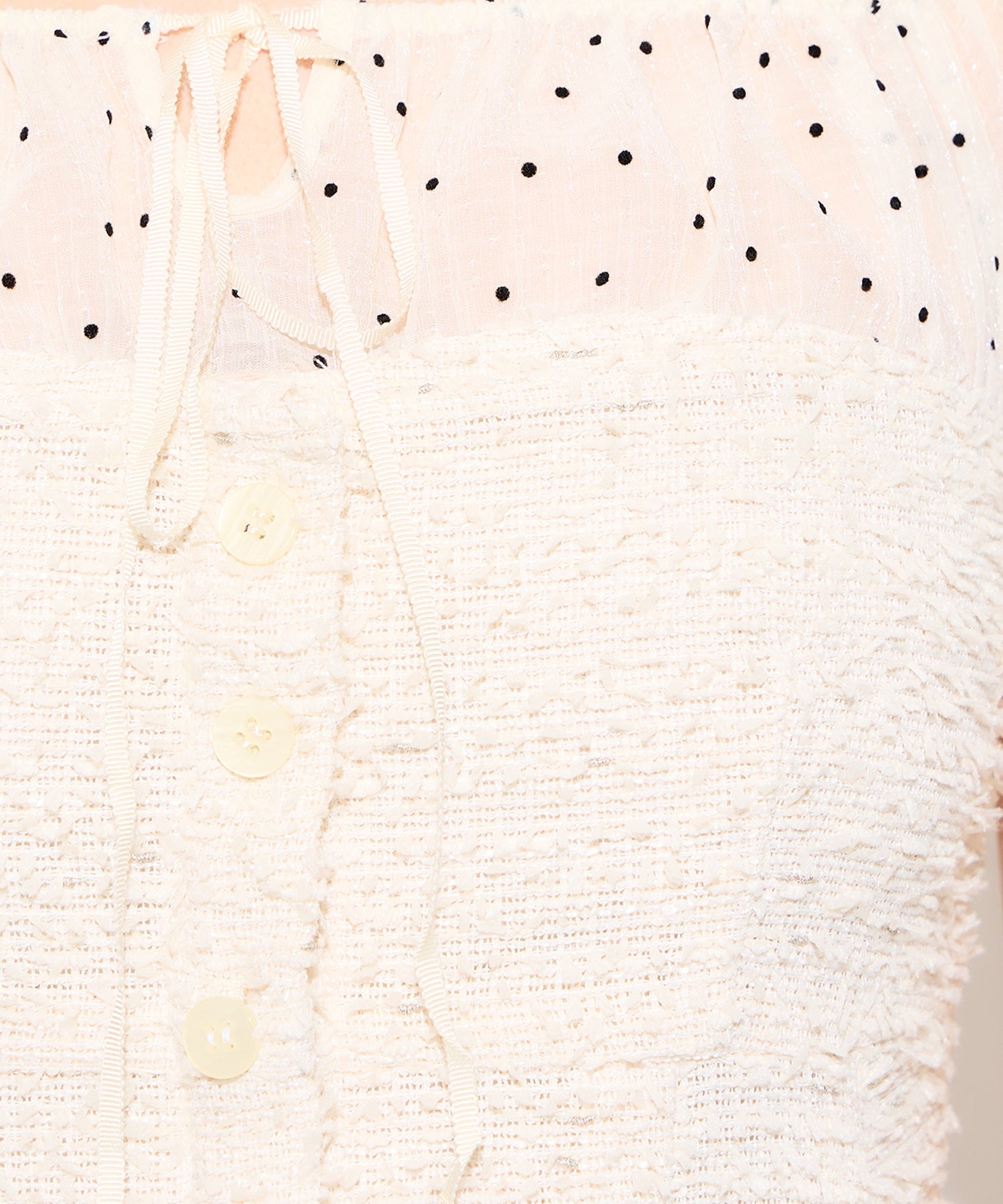 2wayドットツイードコンビワンピース