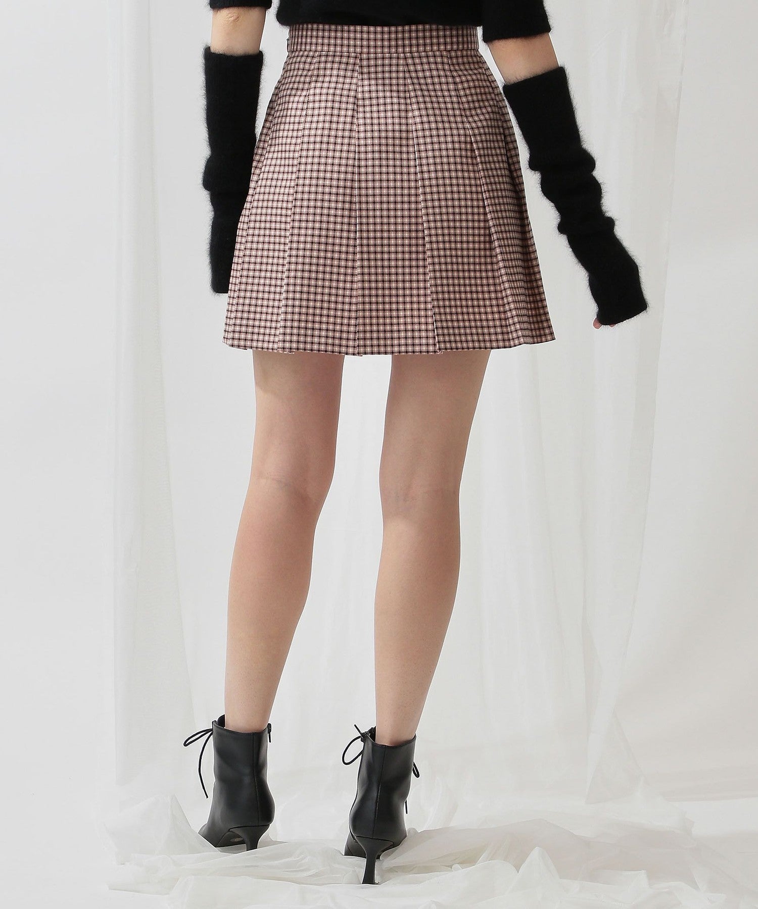 褶皺迷你半身裙