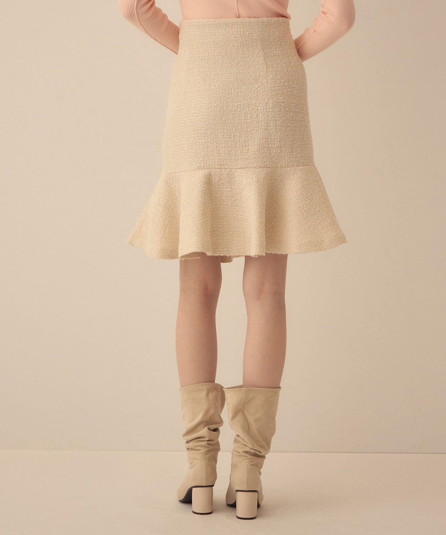 Tweed frill skirt