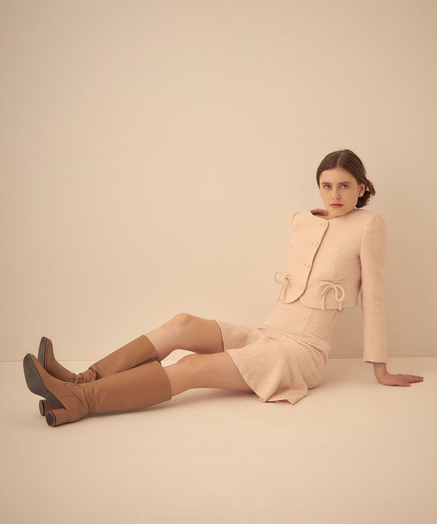 Tweed frill skirt