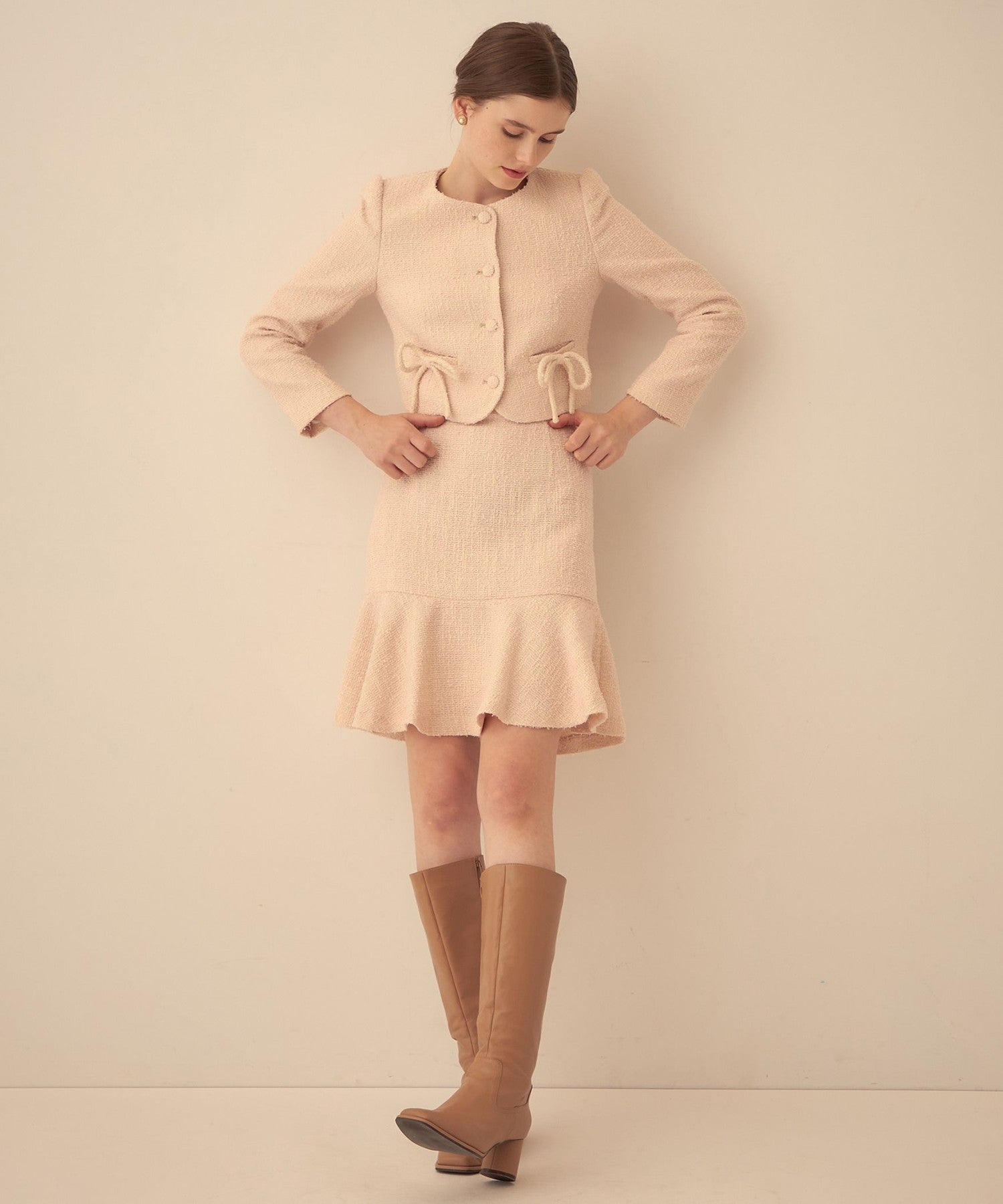 Tweed frill skirt