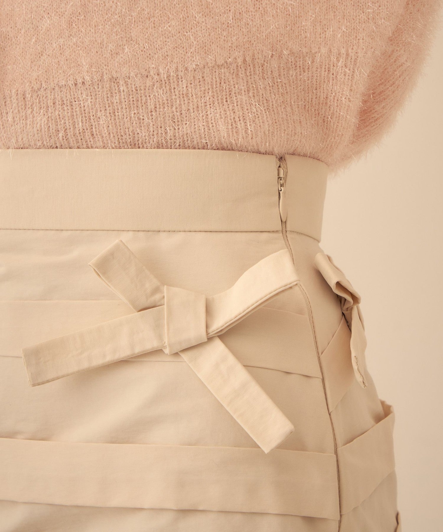 羅緞緞帶迷你半身裙