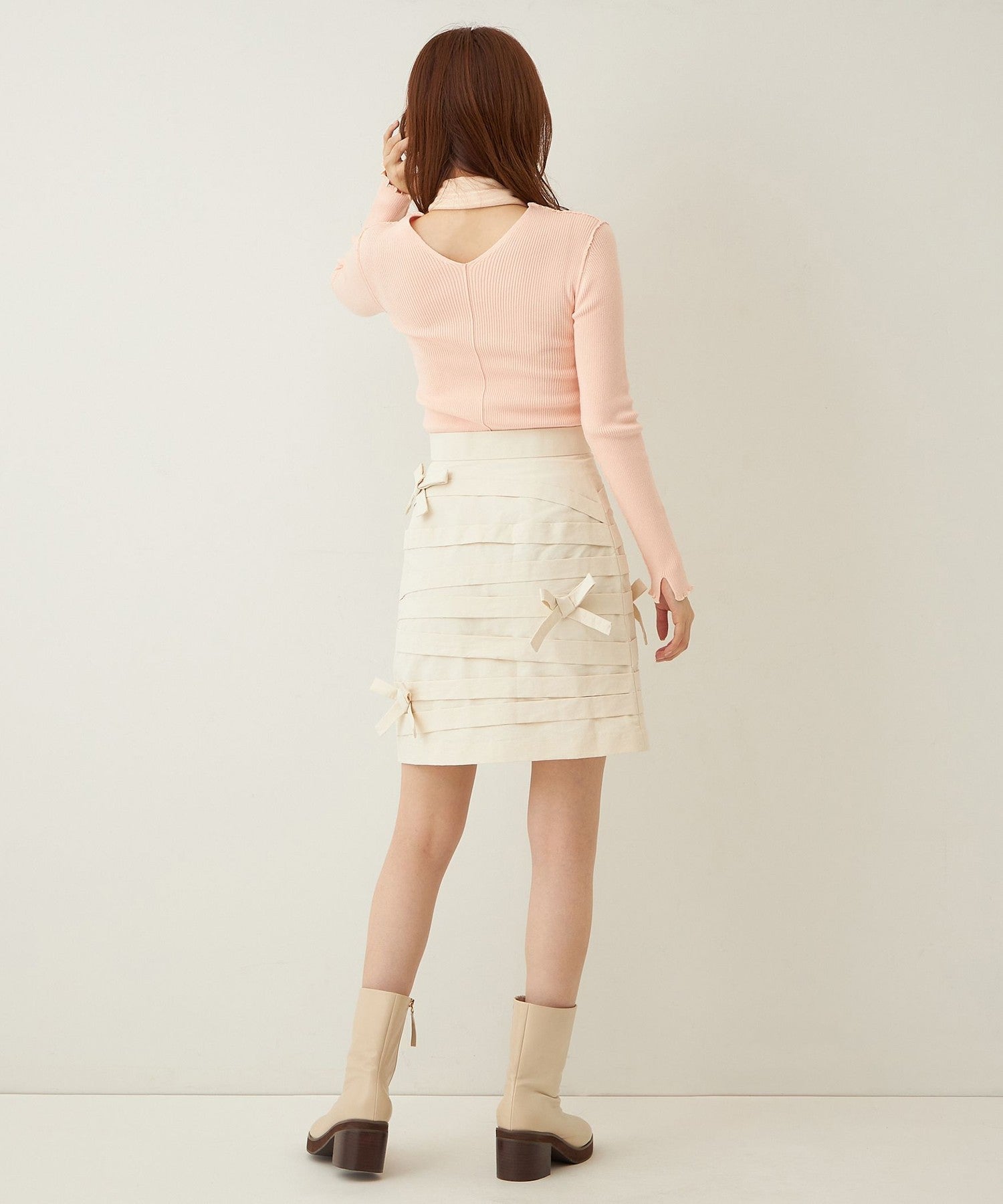 羅緞緞帶迷你半身裙