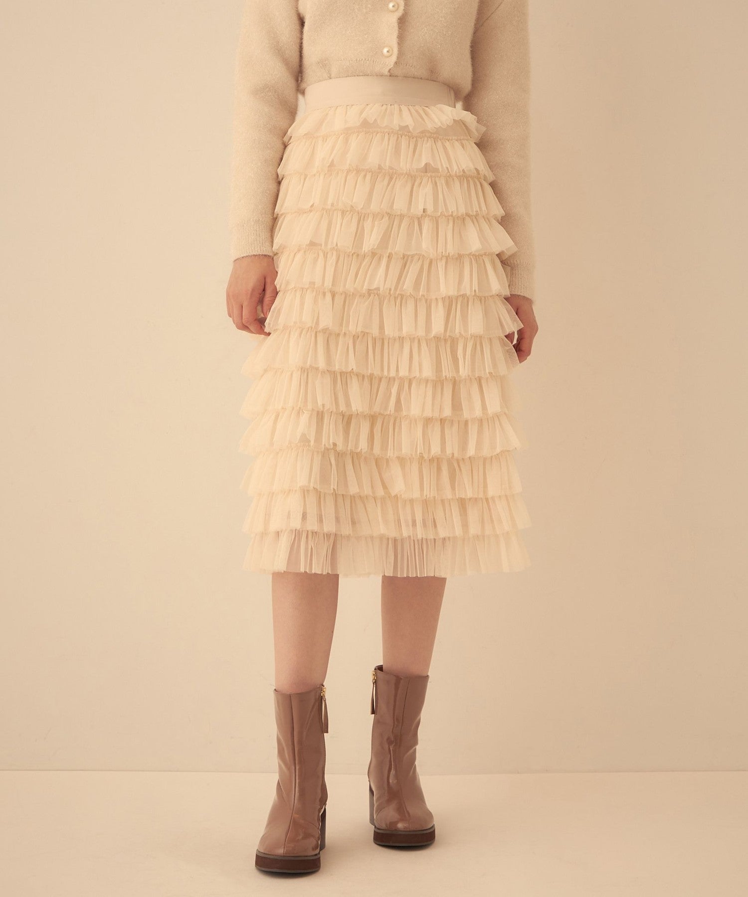 薄紗疊層半身裙