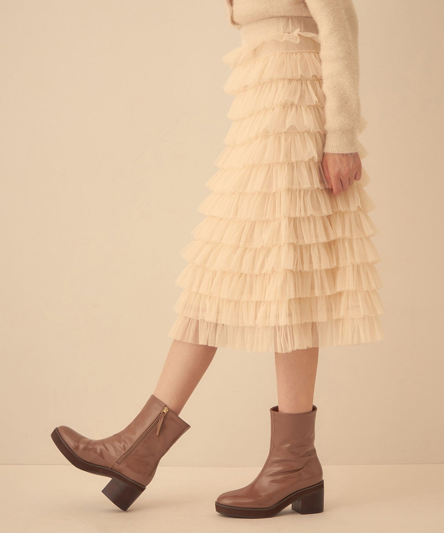 薄紗疊層半身裙