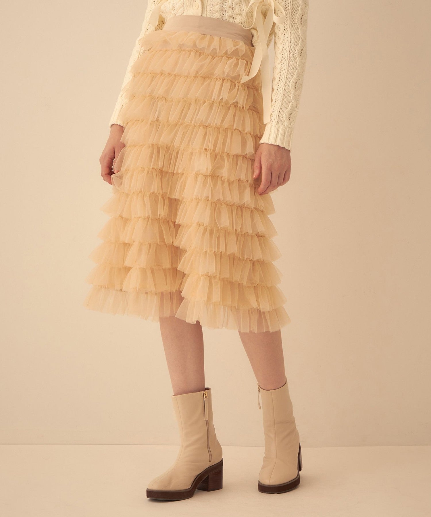 薄紗疊層半身裙