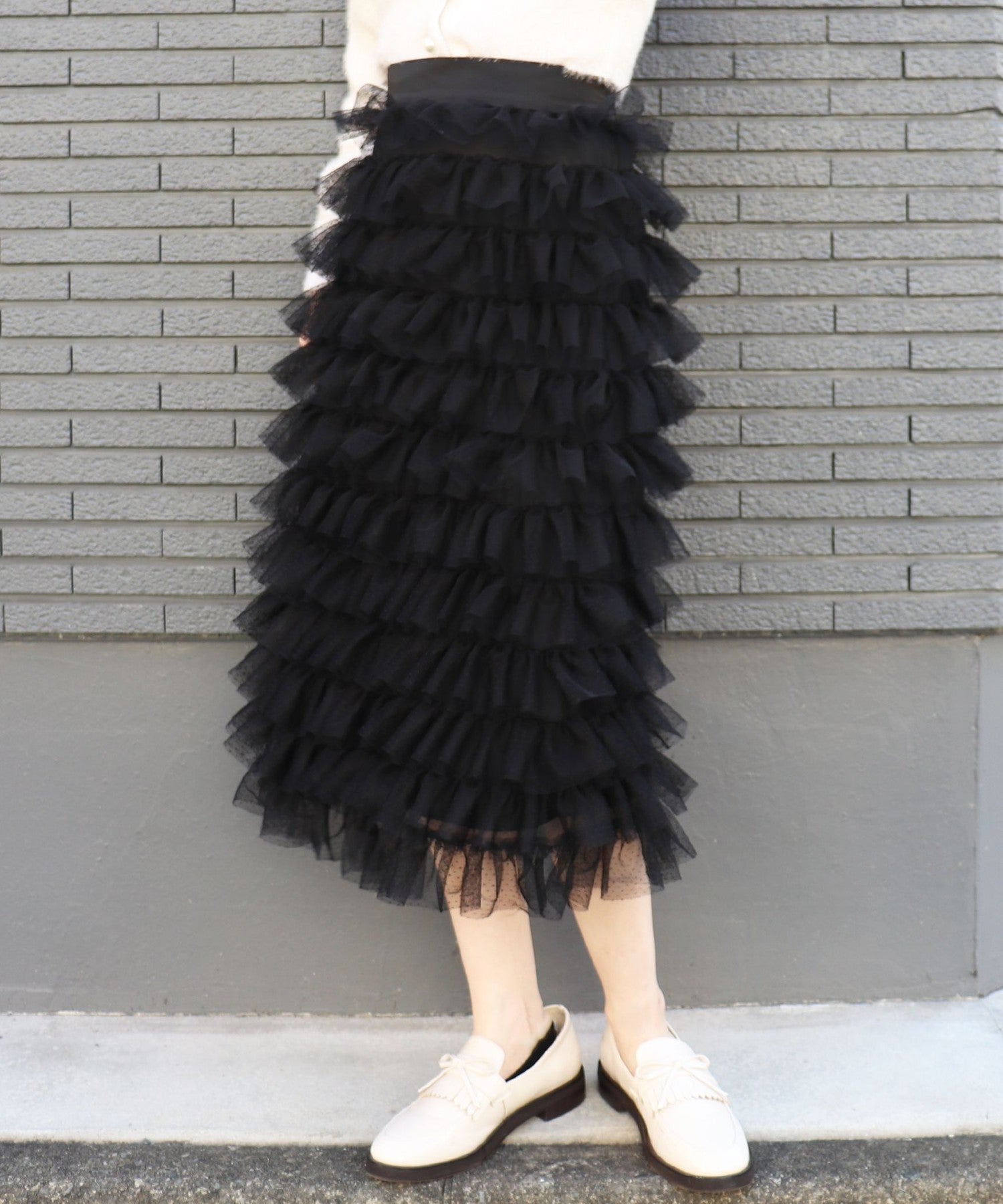 薄紗疊層半身裙