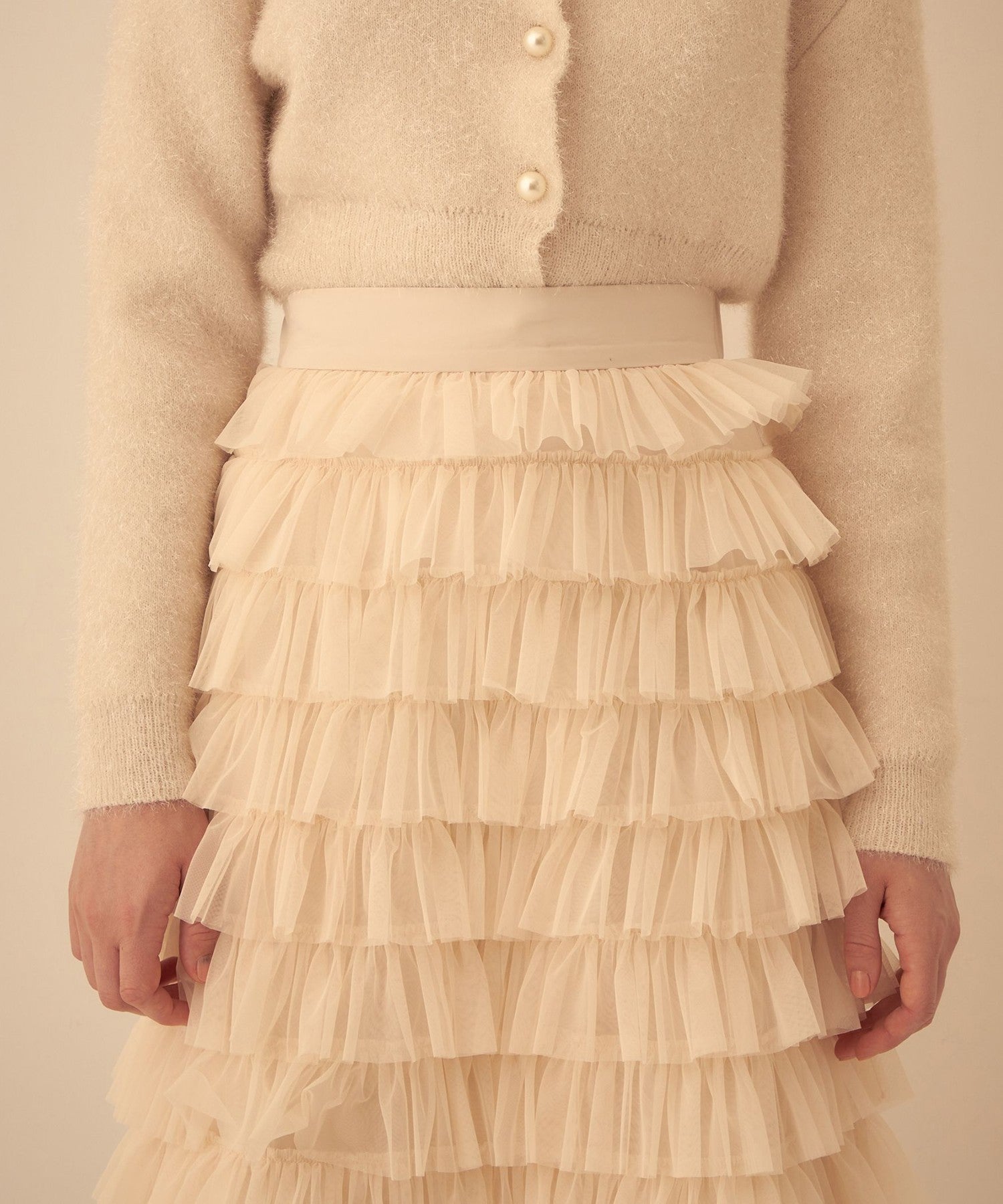 薄紗疊層半身裙