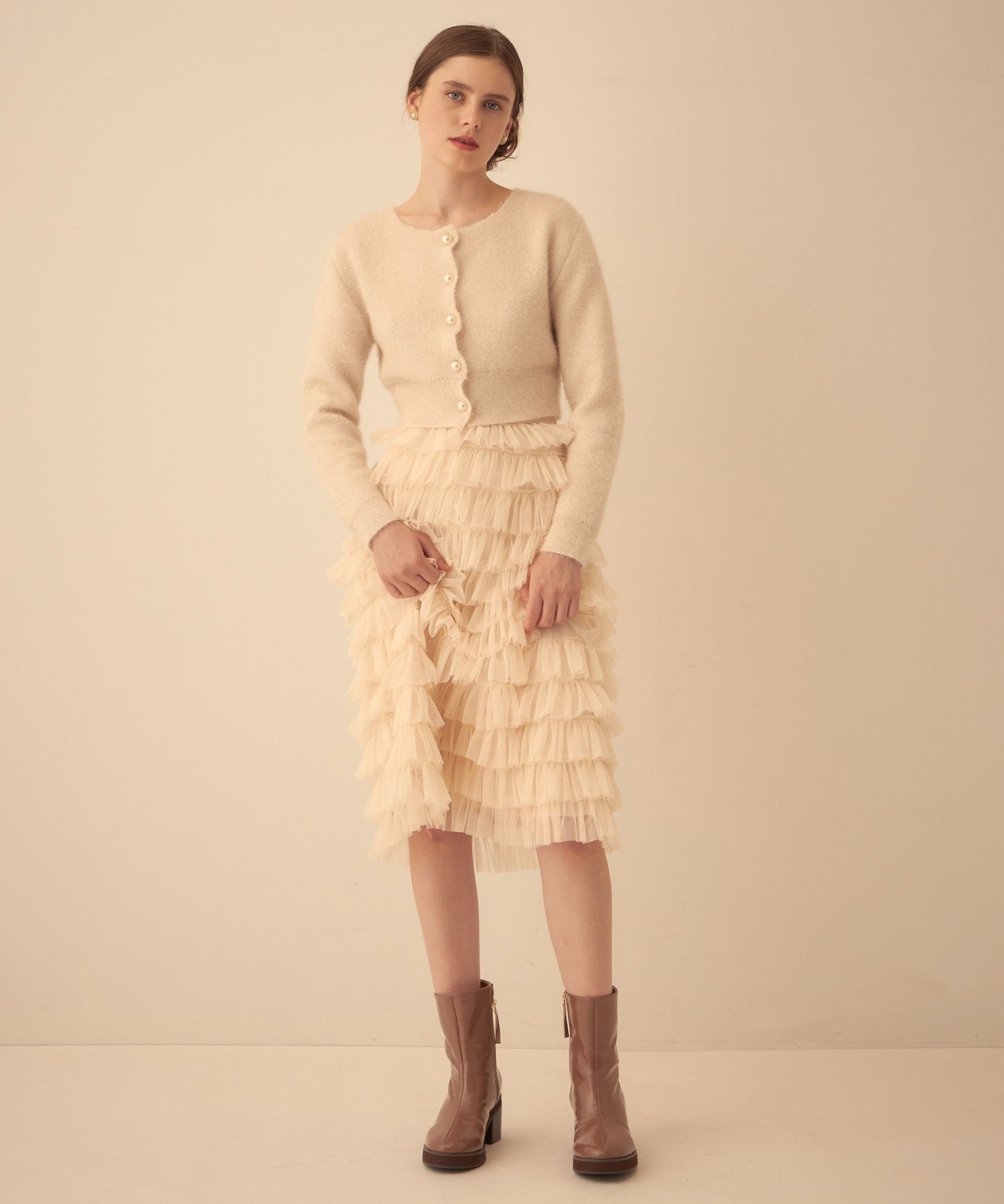 薄紗疊層半身裙