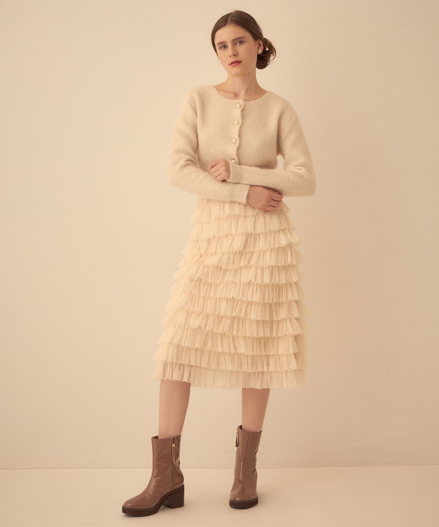 薄紗疊層半身裙