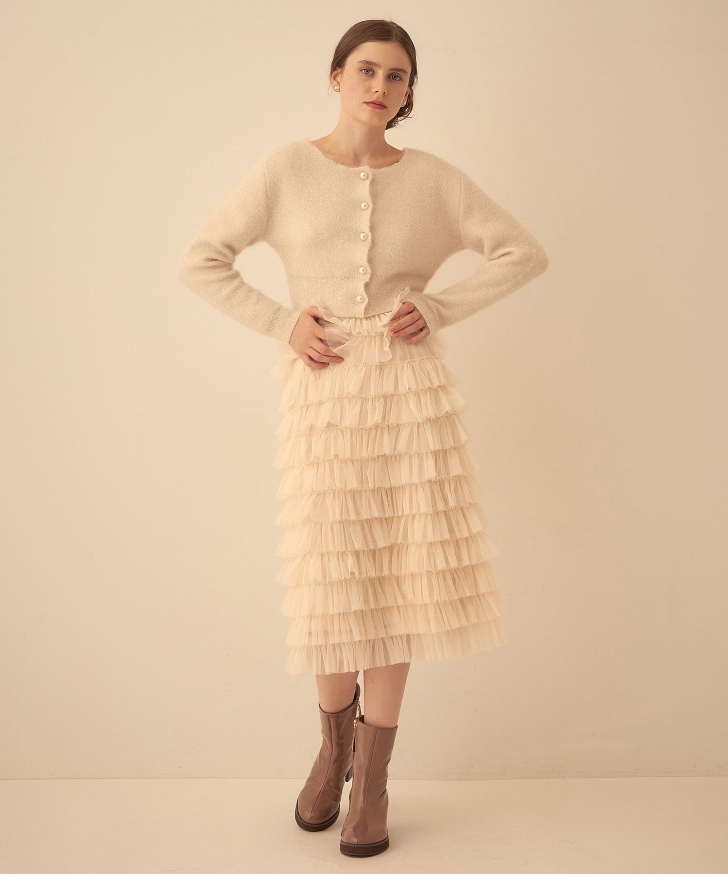 薄紗疊層半身裙