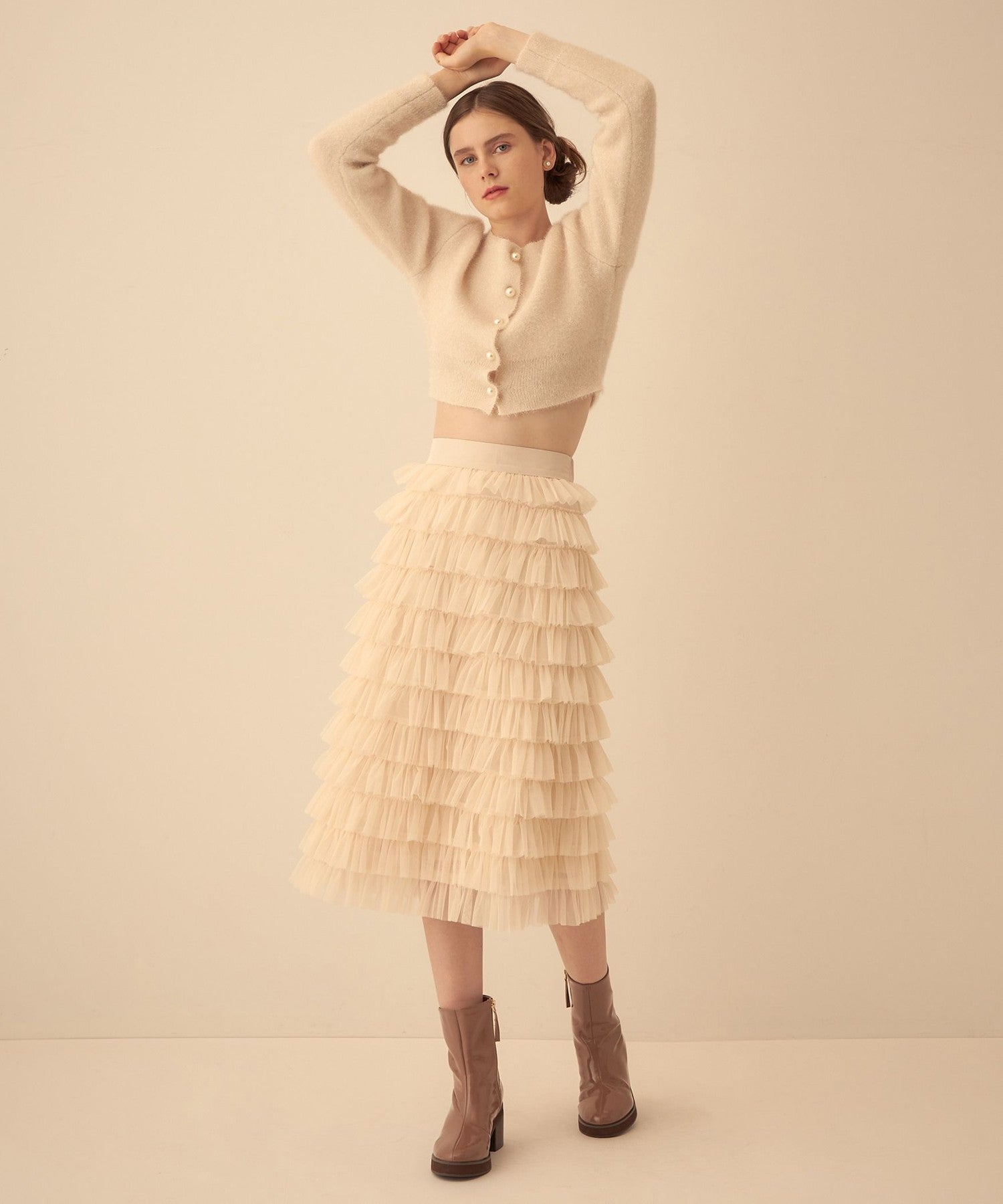 薄紗疊層半身裙