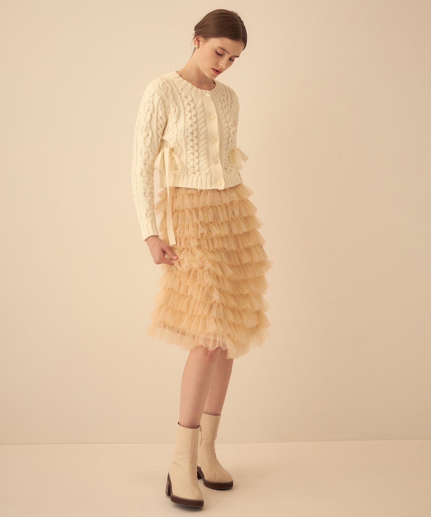 薄紗疊層半身裙