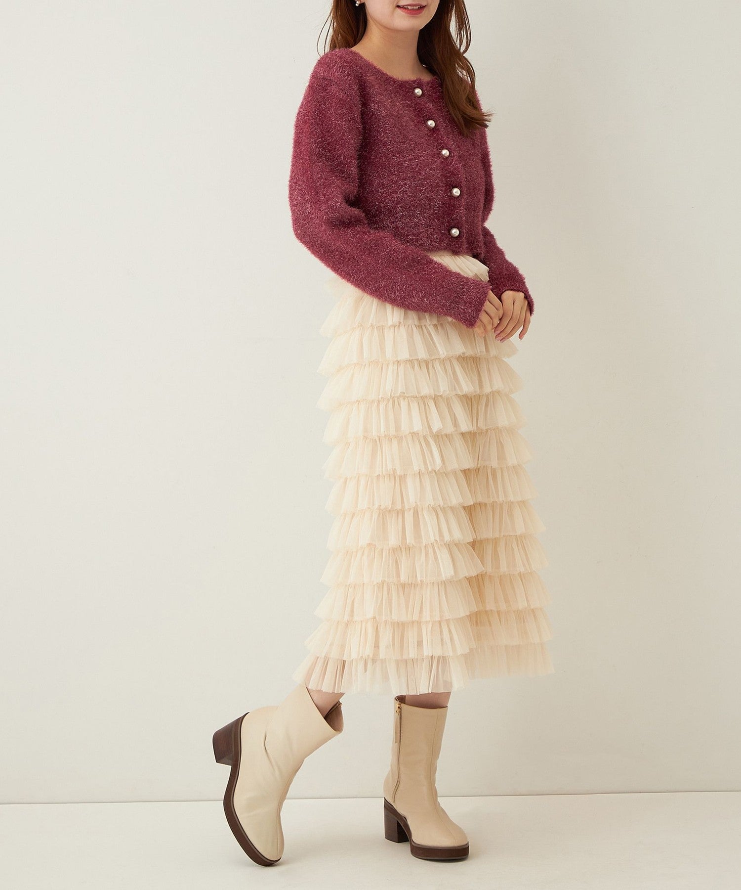 薄紗疊層半身裙