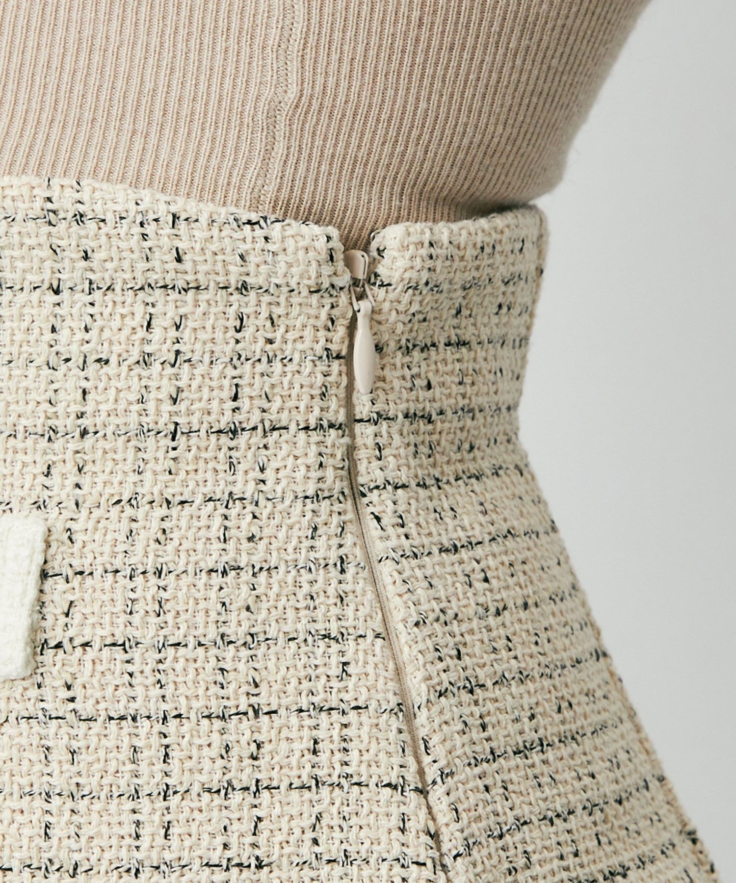 雙色花呢迷你半身裙