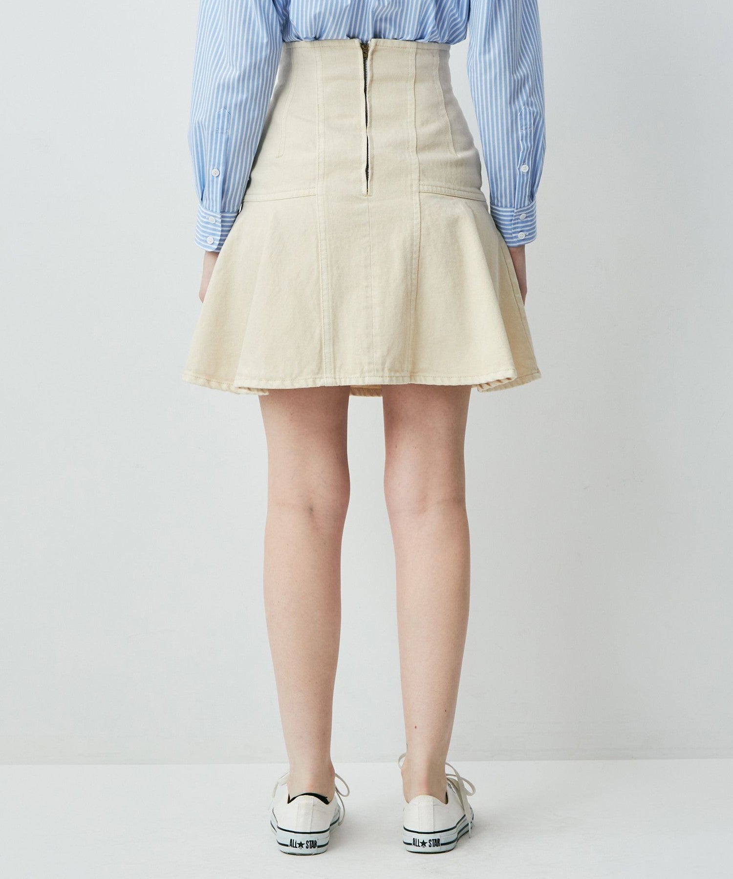 牛仔喇叭迷你裙