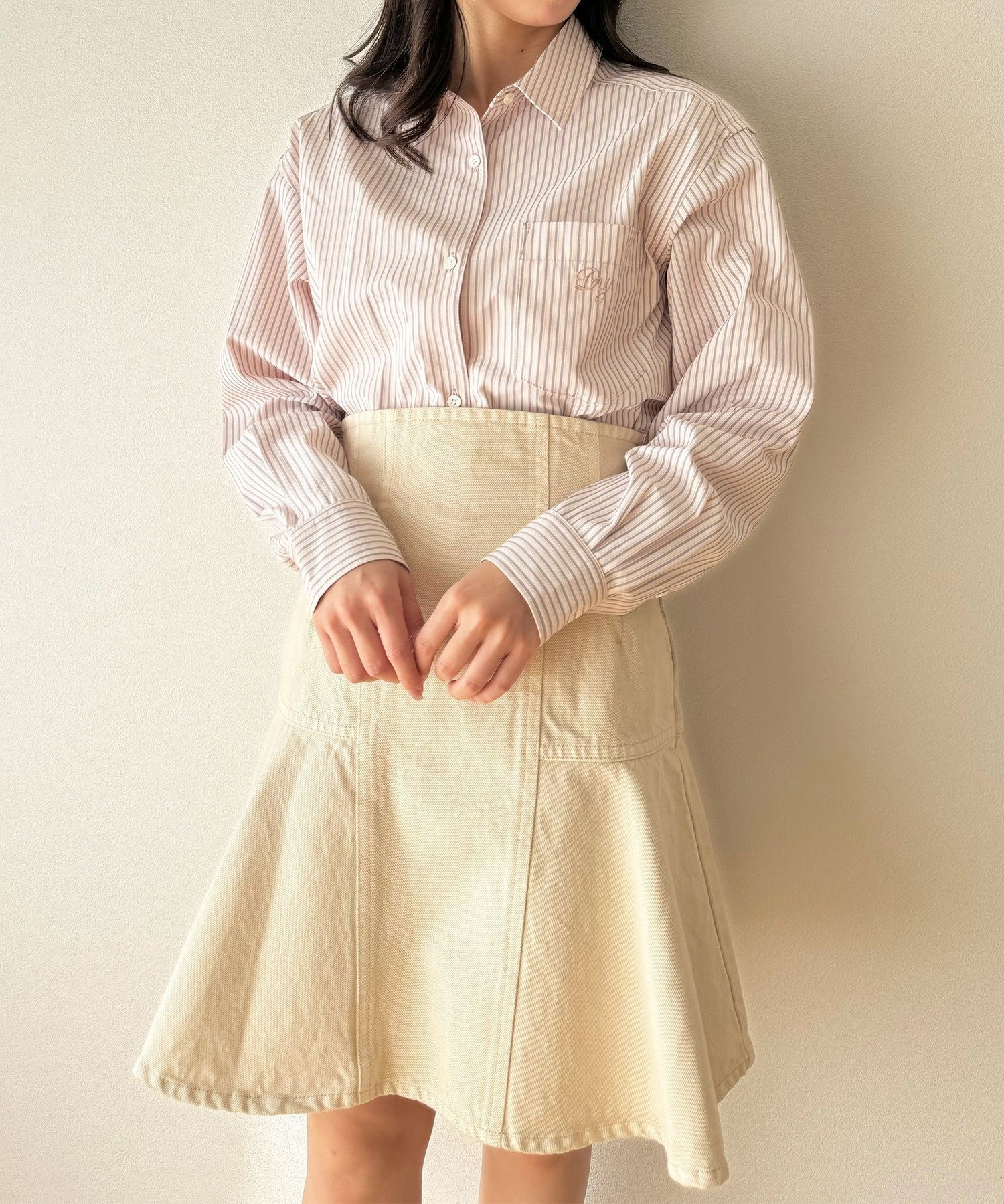 牛仔喇叭迷你裙