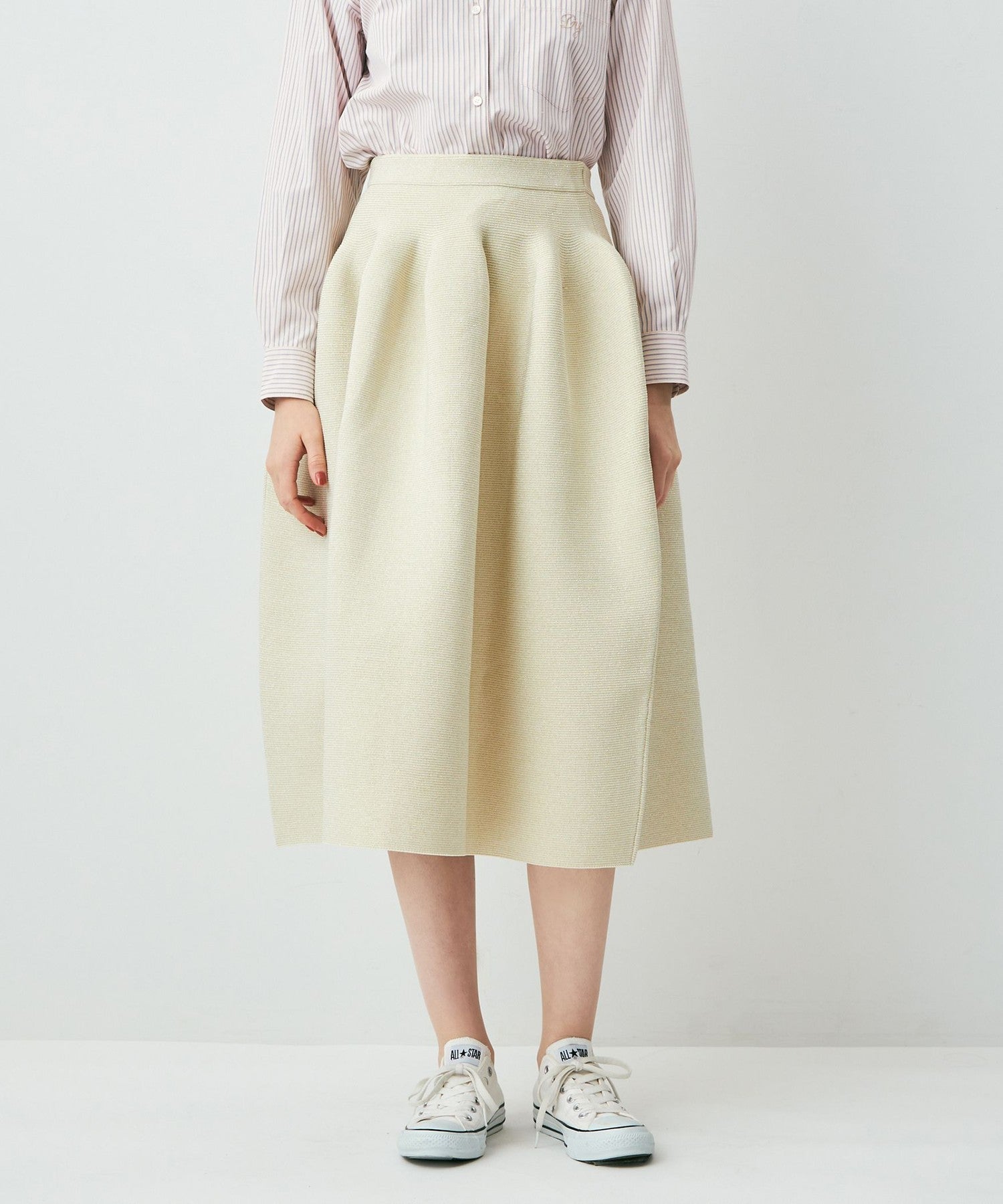 羅紋寬鬆中長裙