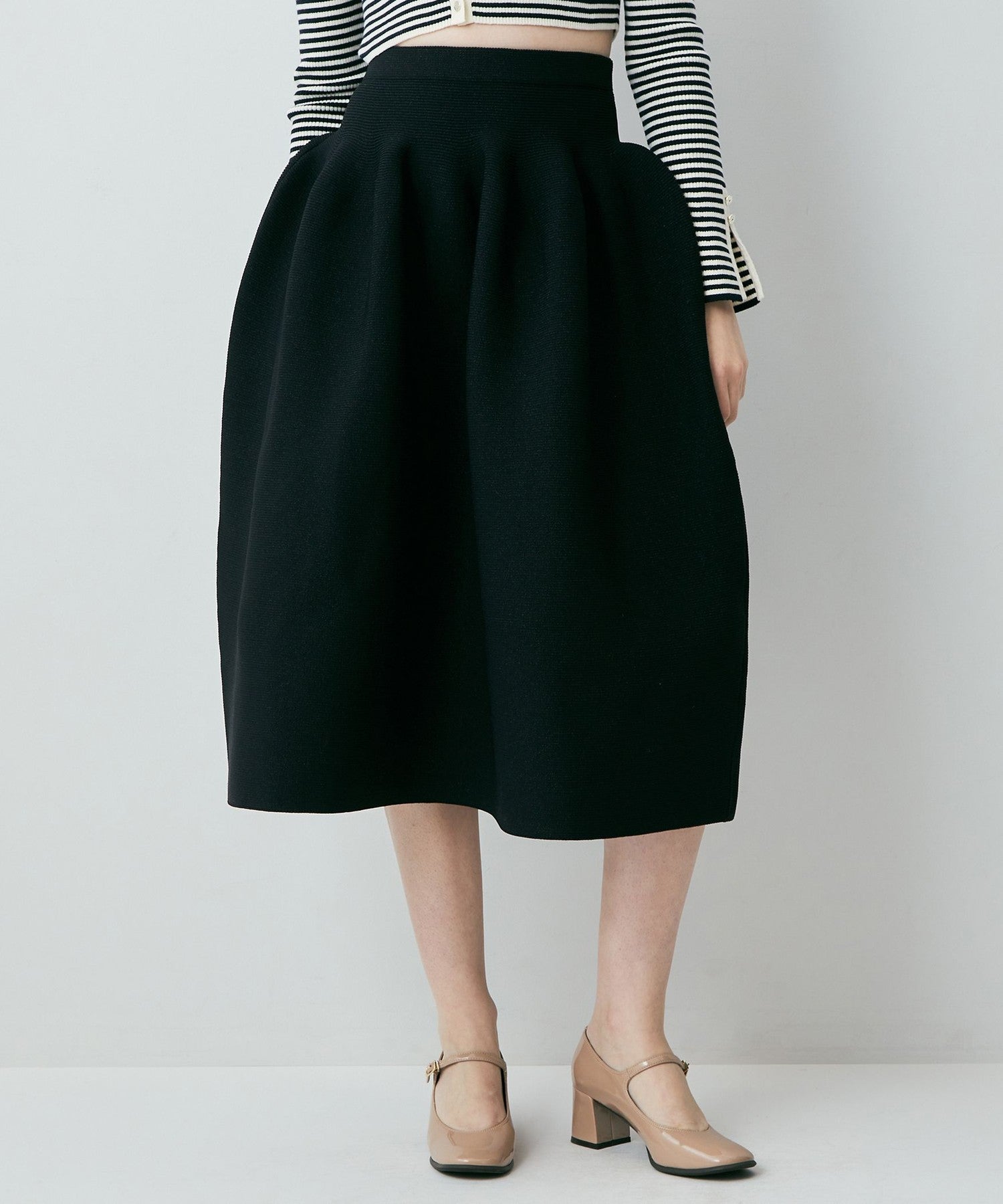 羅紋寬鬆中長裙