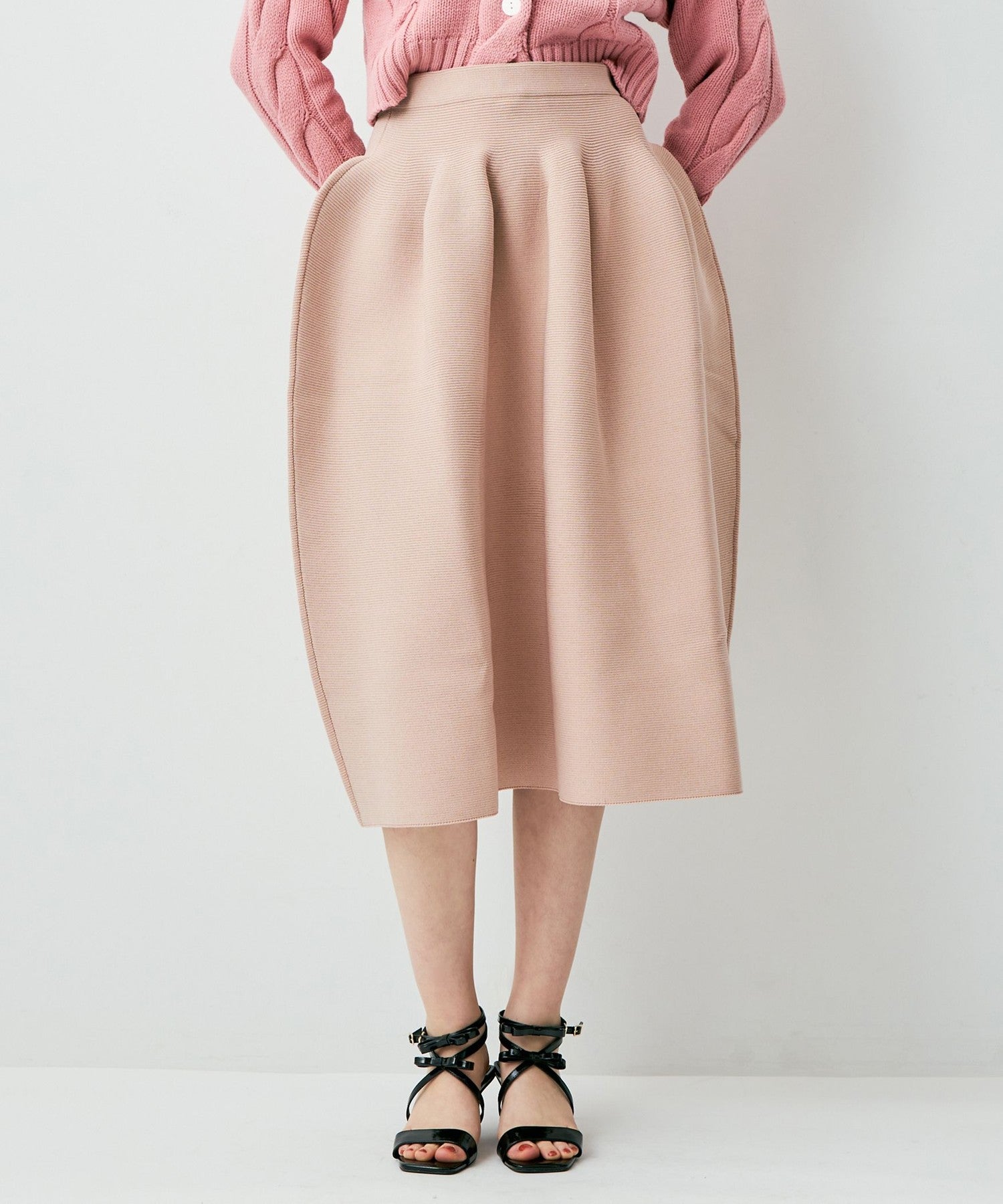 羅紋寬鬆中長裙