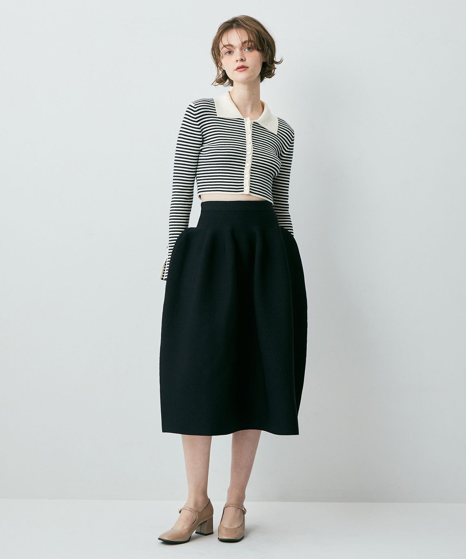 羅紋寬鬆中長裙