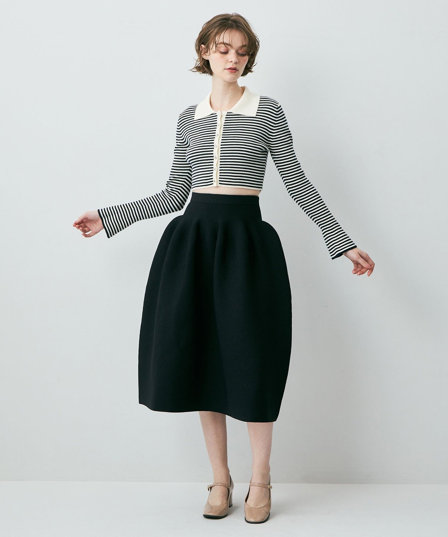 羅紋寬鬆中長裙